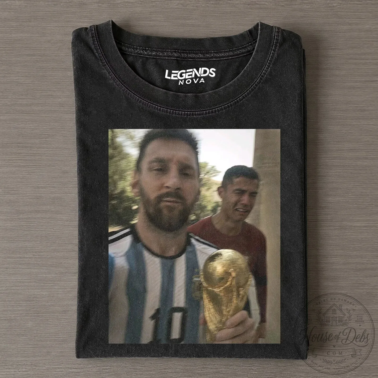 Lionel Messi World Cup Trophy Celebration Meme T-Shirt