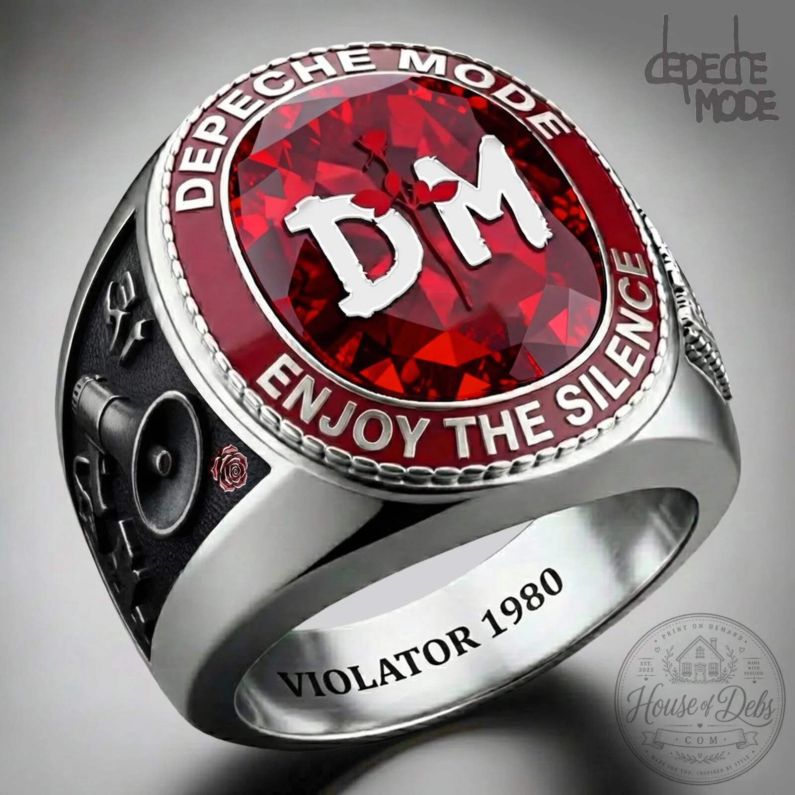 Depeche Mode Enjoy The Silence Violator 1980 Silver Ring