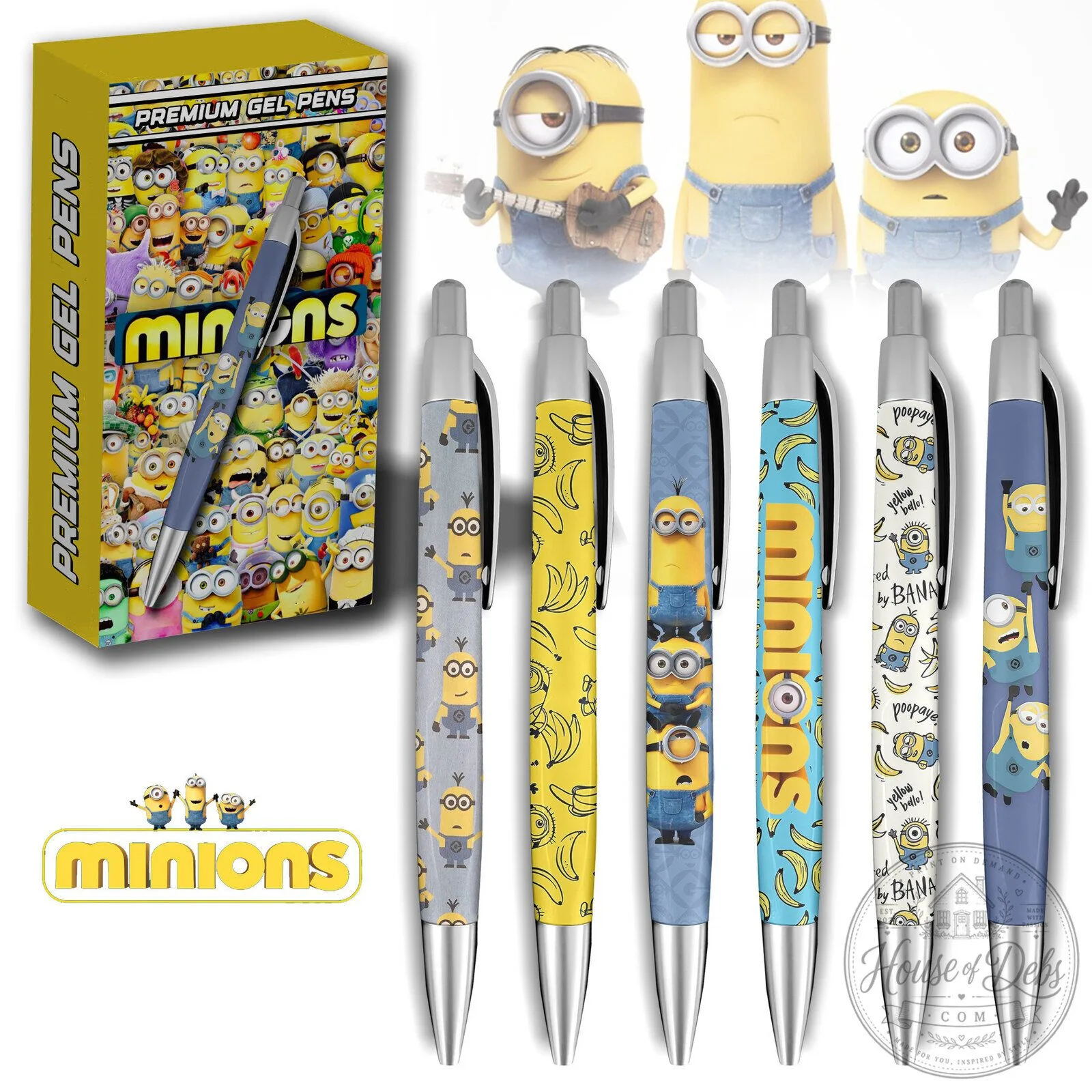 Minions Despicable Me Cartoon Character Premium Gel Pen Set