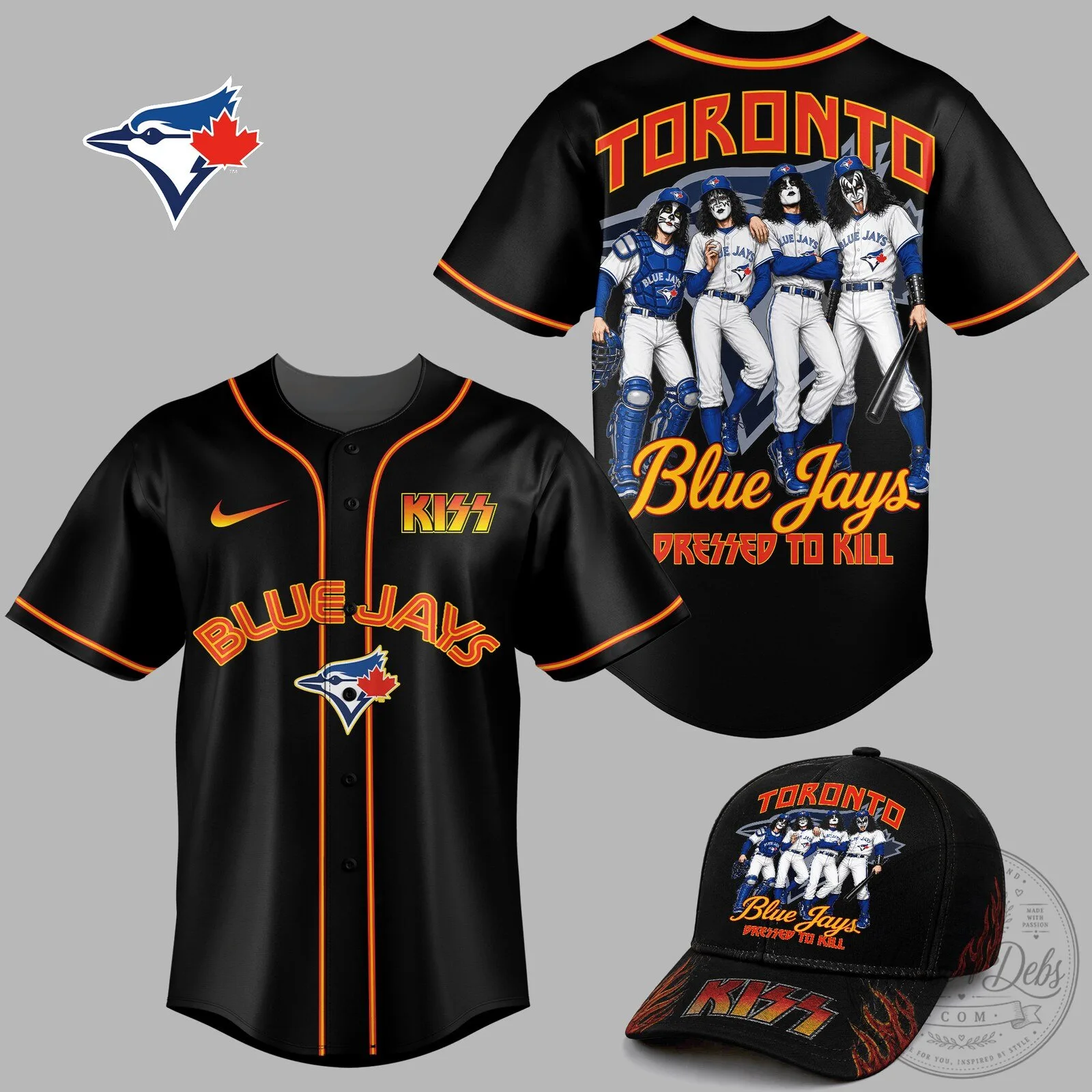Toronto Blue Jays Kiss Band Dressed To Kill Baseball Jersey Shirt