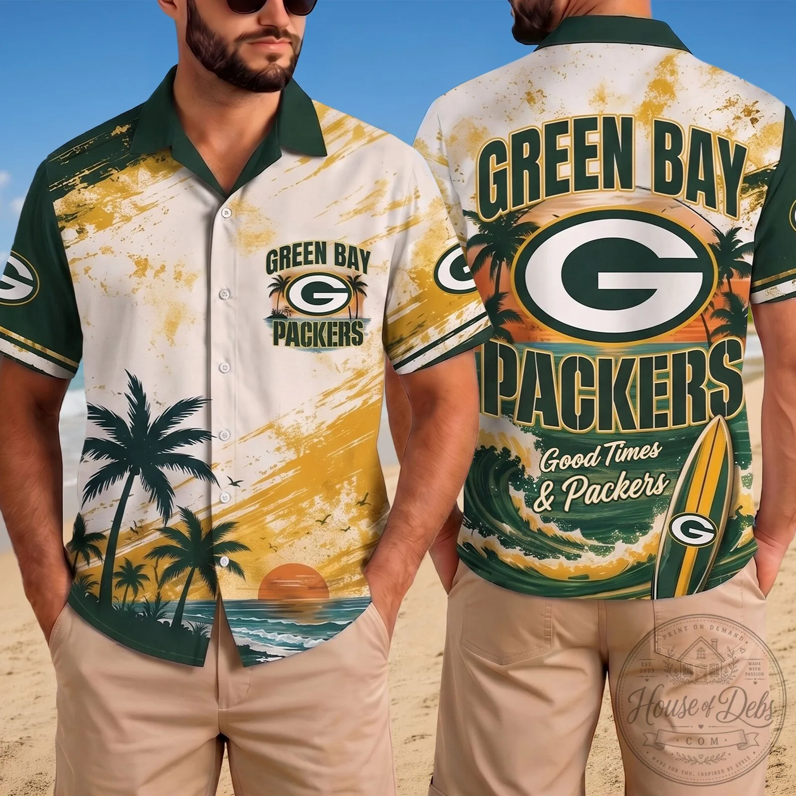 Green Bay Packers Team Green Shirt Tropical Hawaiian Shirt
