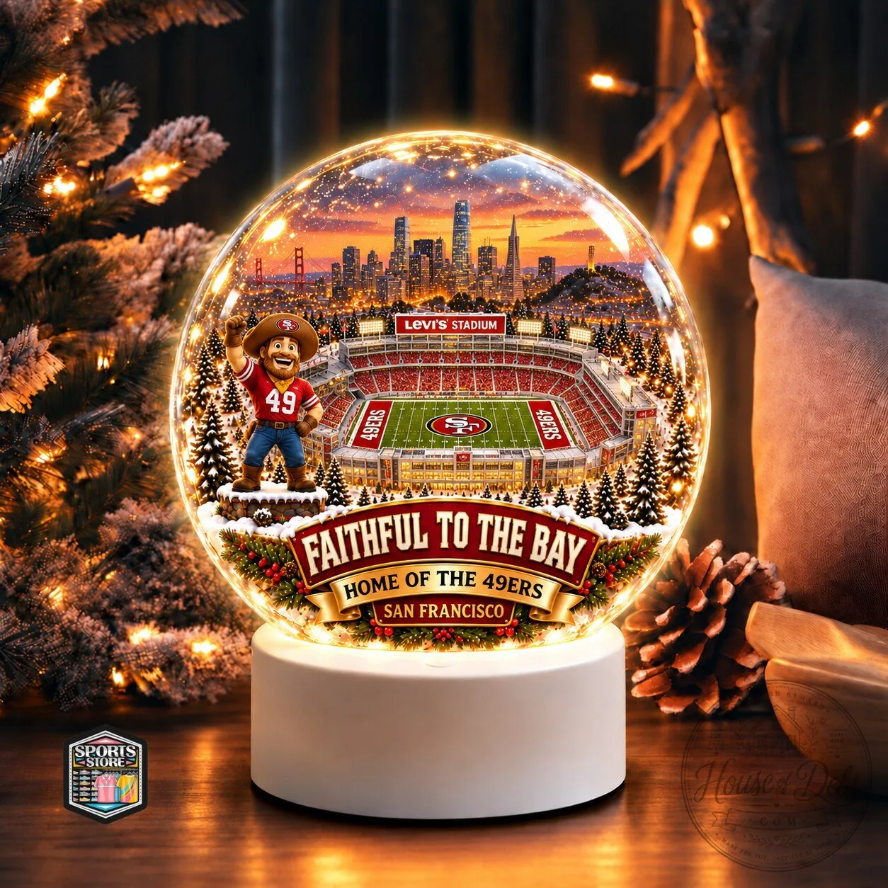 San Francisco 49ers Faithful To The Bay Home Of The 49ers Snow Globe