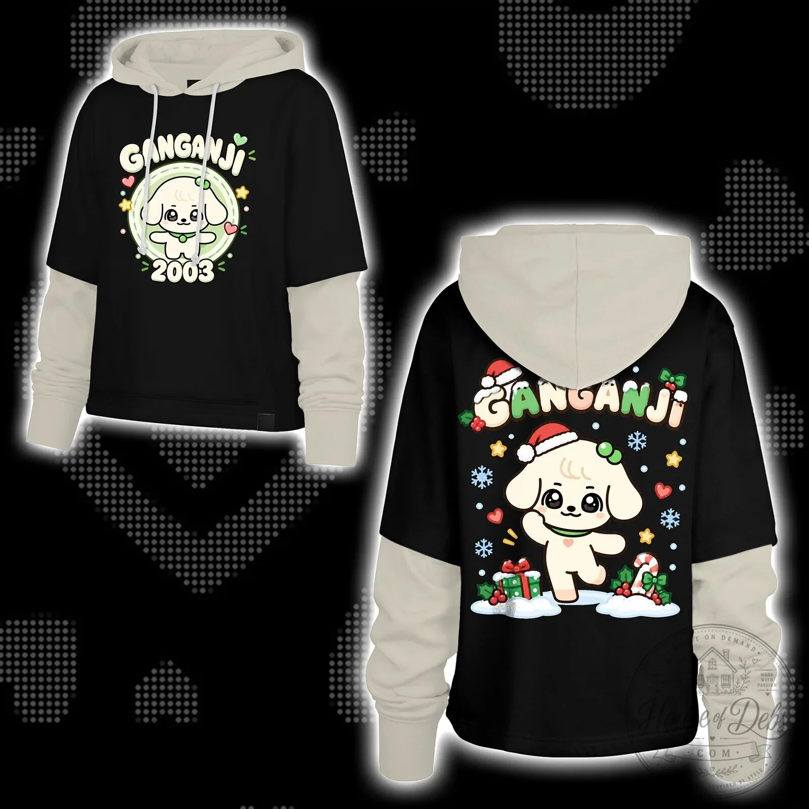 Cute Dale 2002 Cartoon Cat Christmas Two Tone Hoodie 11 Cute Dale 2002 Cartoon Cat Christmas Two Tone Hoodie