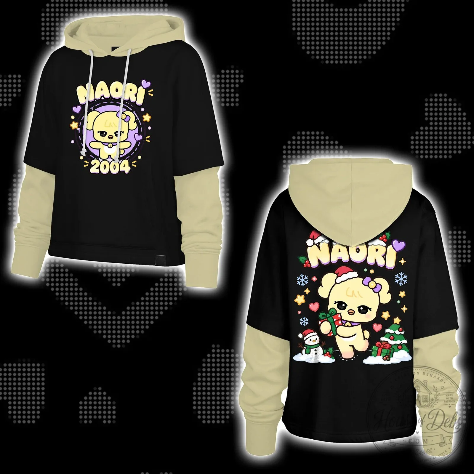 Cute Dale 2002 Cartoon Cat Christmas Two Tone Hoodie 12 Cute Dale 2002 Cartoon Cat Christmas Two Tone Hoodie