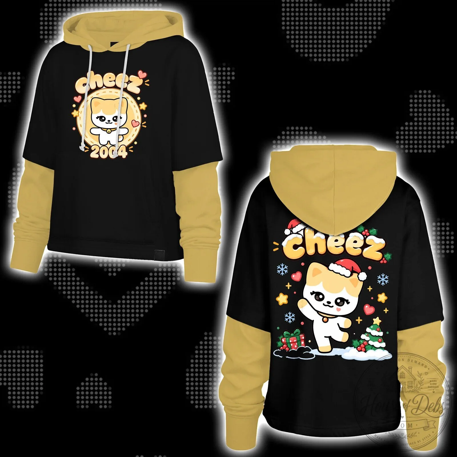 Cute Dale 2002 Cartoon Cat Christmas Two Tone Hoodie 14 Cute Dale 2002 Cartoon Cat Christmas Two Tone Hoodie