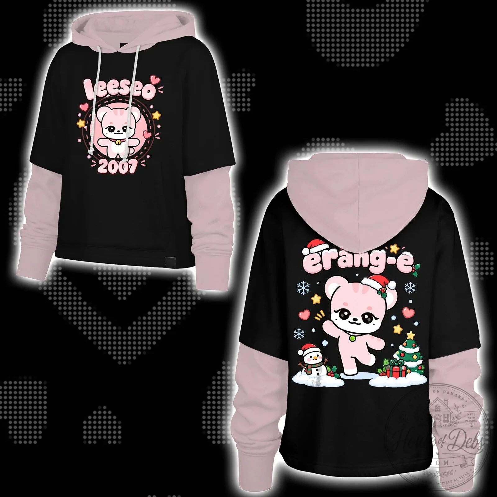 Cute Dale 2002 Cartoon Cat Christmas Two Tone Hoodie 15 Cute Dale 2002 Cartoon Cat Christmas Two Tone Hoodie