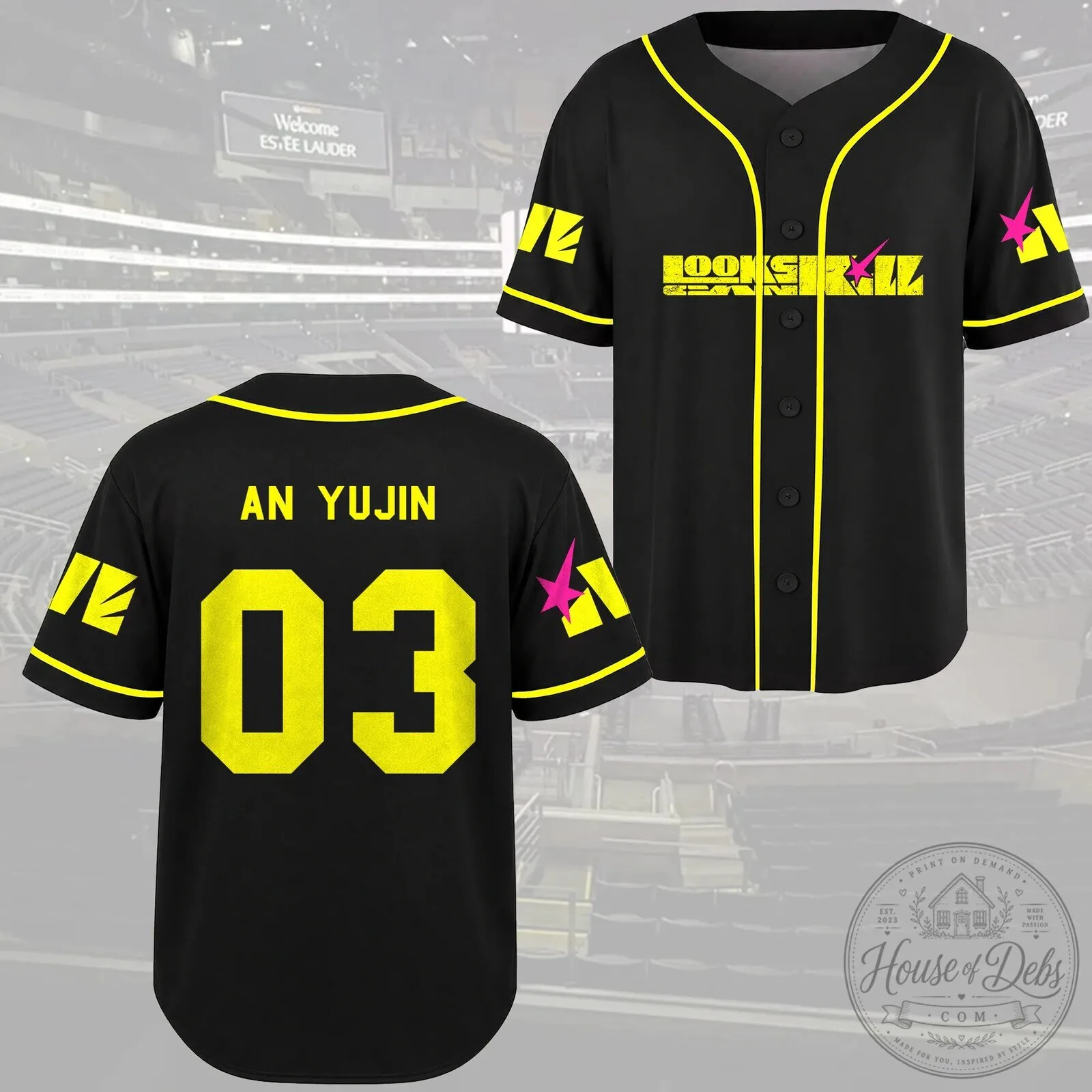 IVE An Yujin Looks Can Kill Black Baseball Jersey