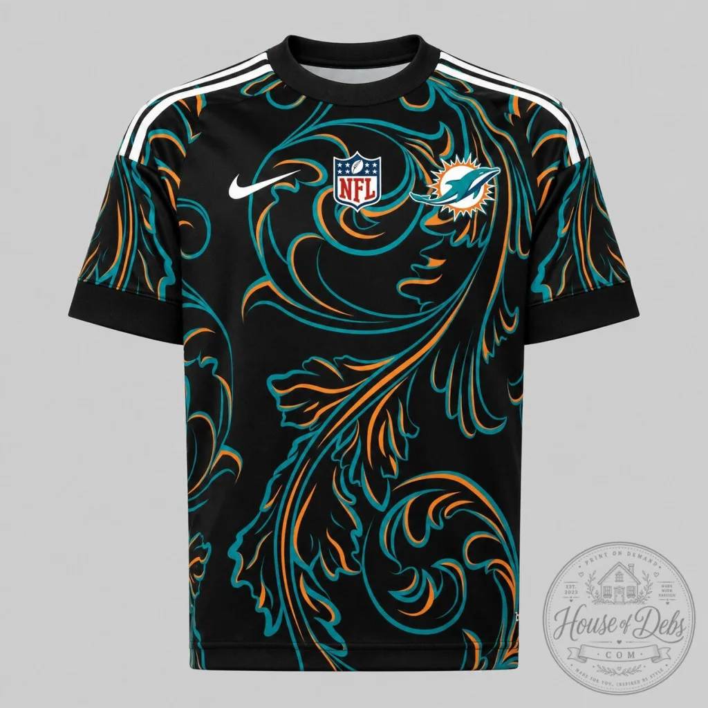 Miami Dolphins National Football League All Over Print Short Sleeve Sports Jersey