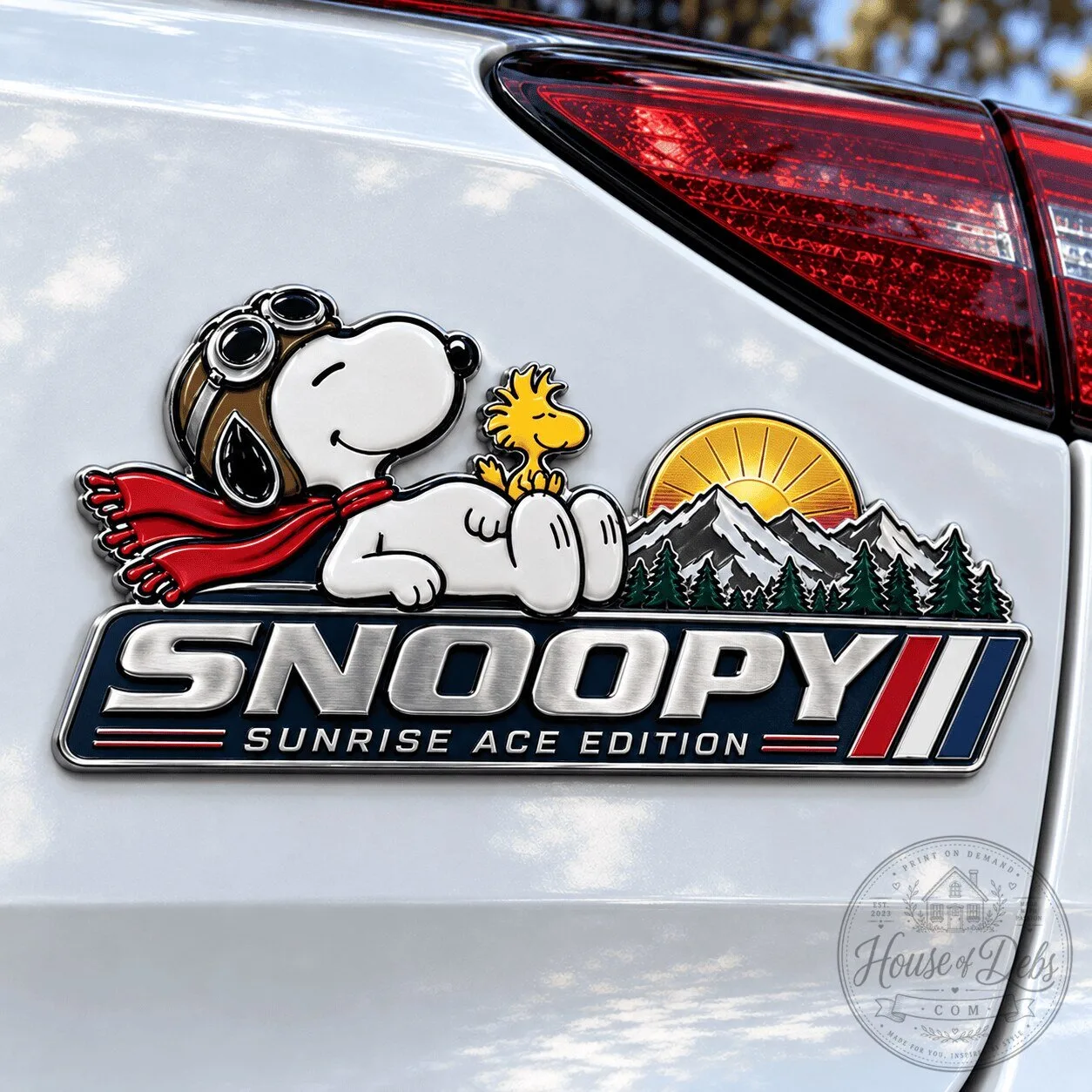 Snoopy Sunrise Ace Edition Car Emblem Badge Decal Sticker