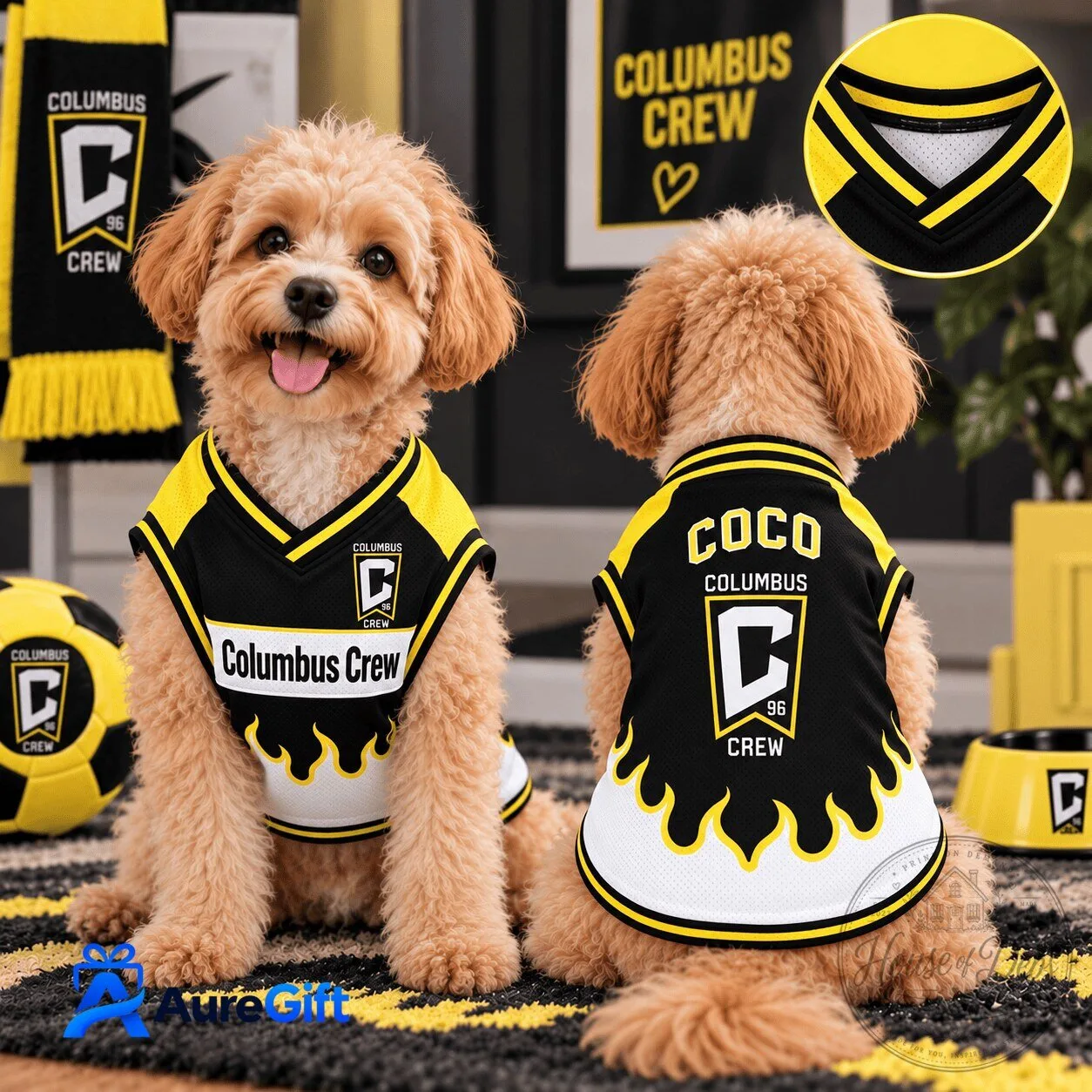 Columbus Crew Major League Soccer Personalized Pet Dog Jersey