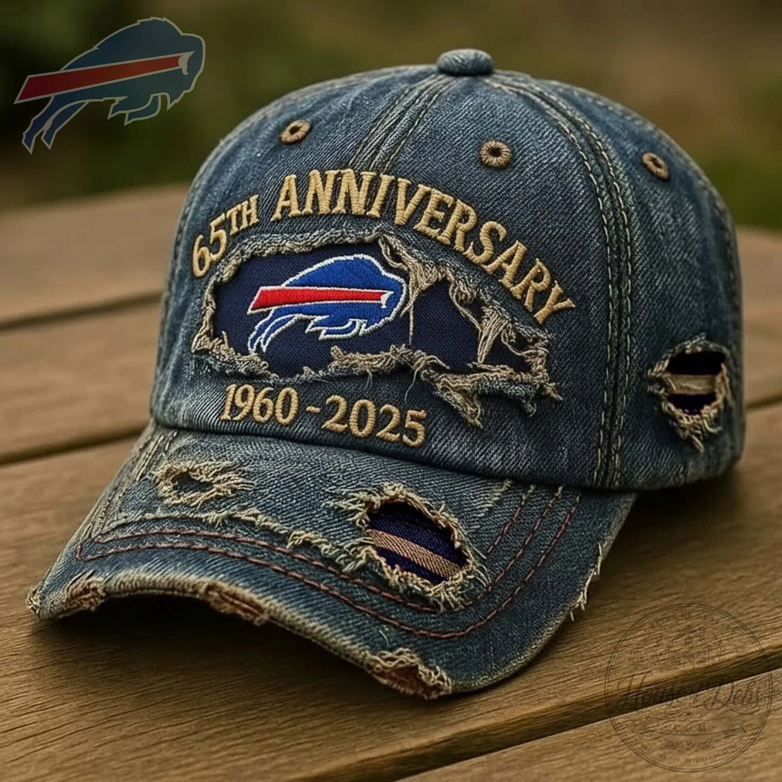 Buffalo Bills 65th Anniversary Distressed Denim Adjustable Cap Hat
