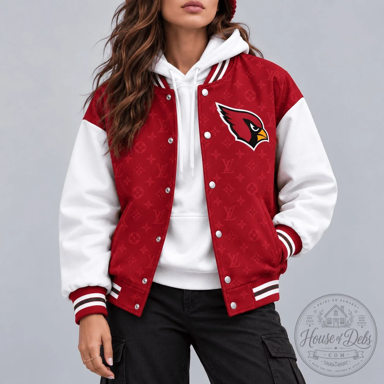 Arizona Cardinals NFL Monogram Varsity Bomber Jacket 5 Arizona Cardinals NFL Monogram Varsity Bomber Jacket
