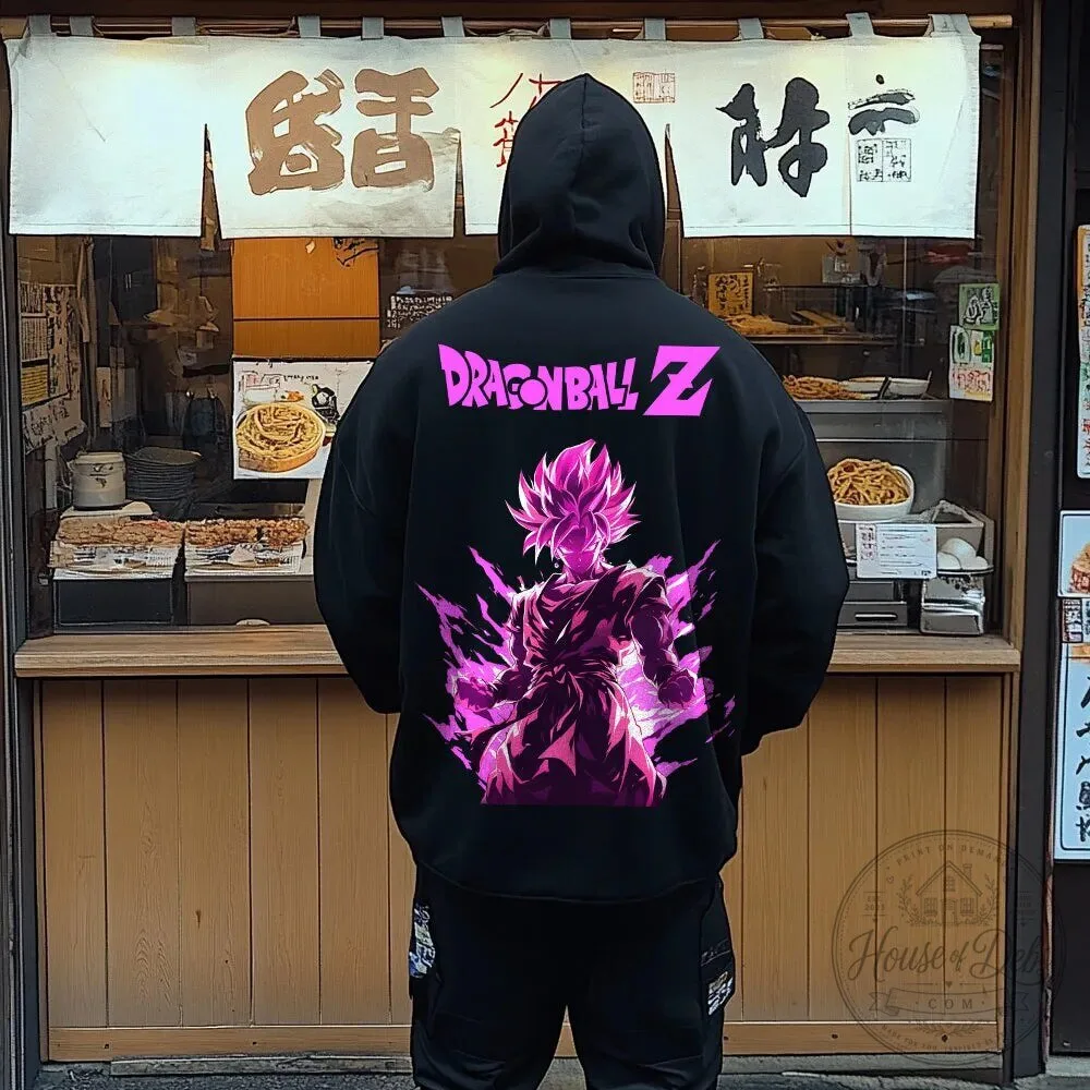 Dragon Ball Z Super Saiyan Rose Goku Black Anime Manga Graphic Hoodie 2 Dragon Ball Z Super Saiyan Rose Goku Black Anime Manga Graphic Hoodie