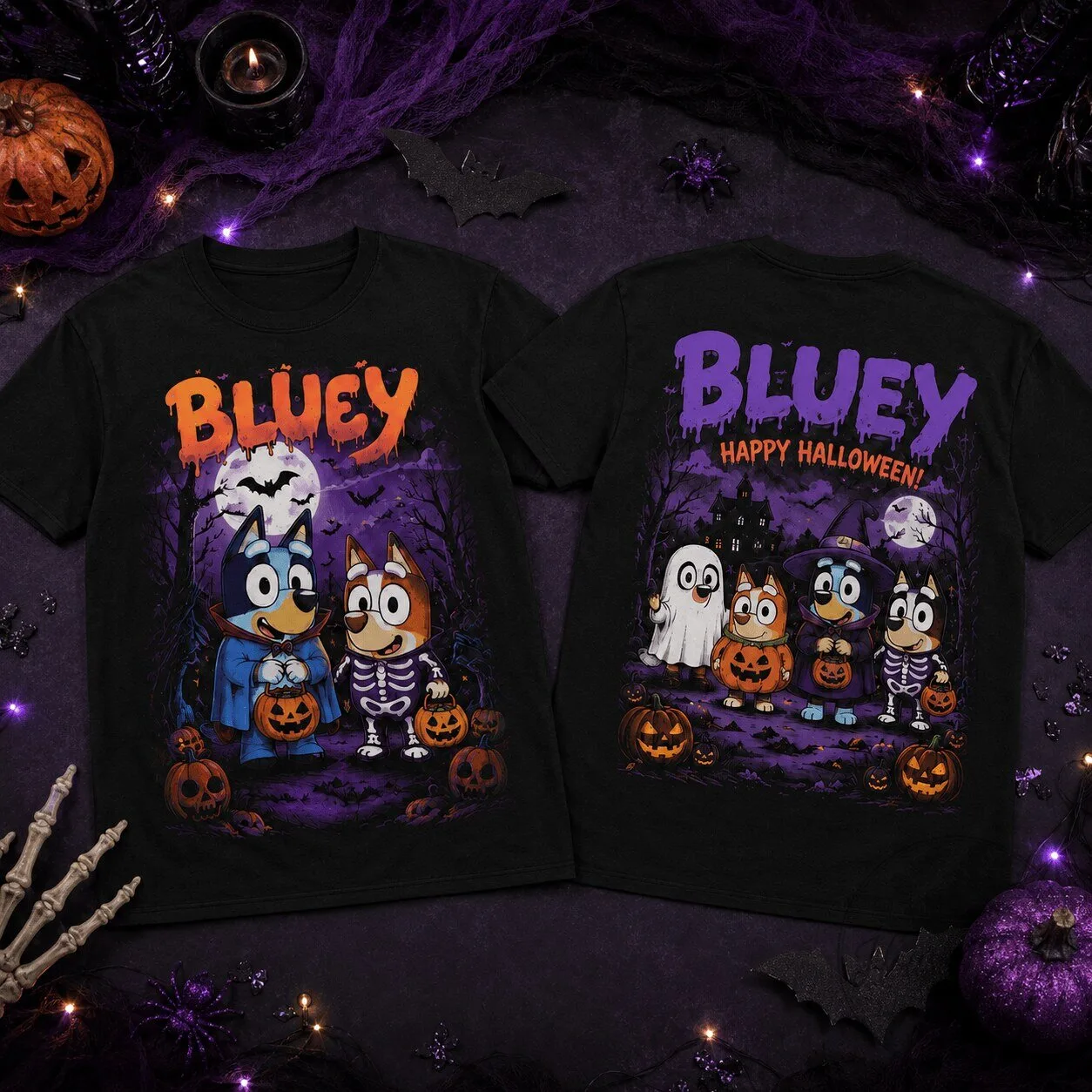 Bluey Happy Halloween Family Costume Spooky Night Party T-Shirt