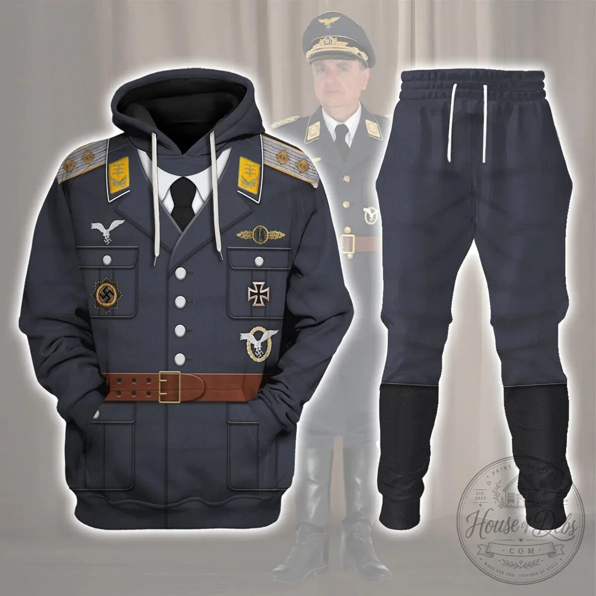 German Air Force Luftwaffe Captain World War II Uniform Hoodie