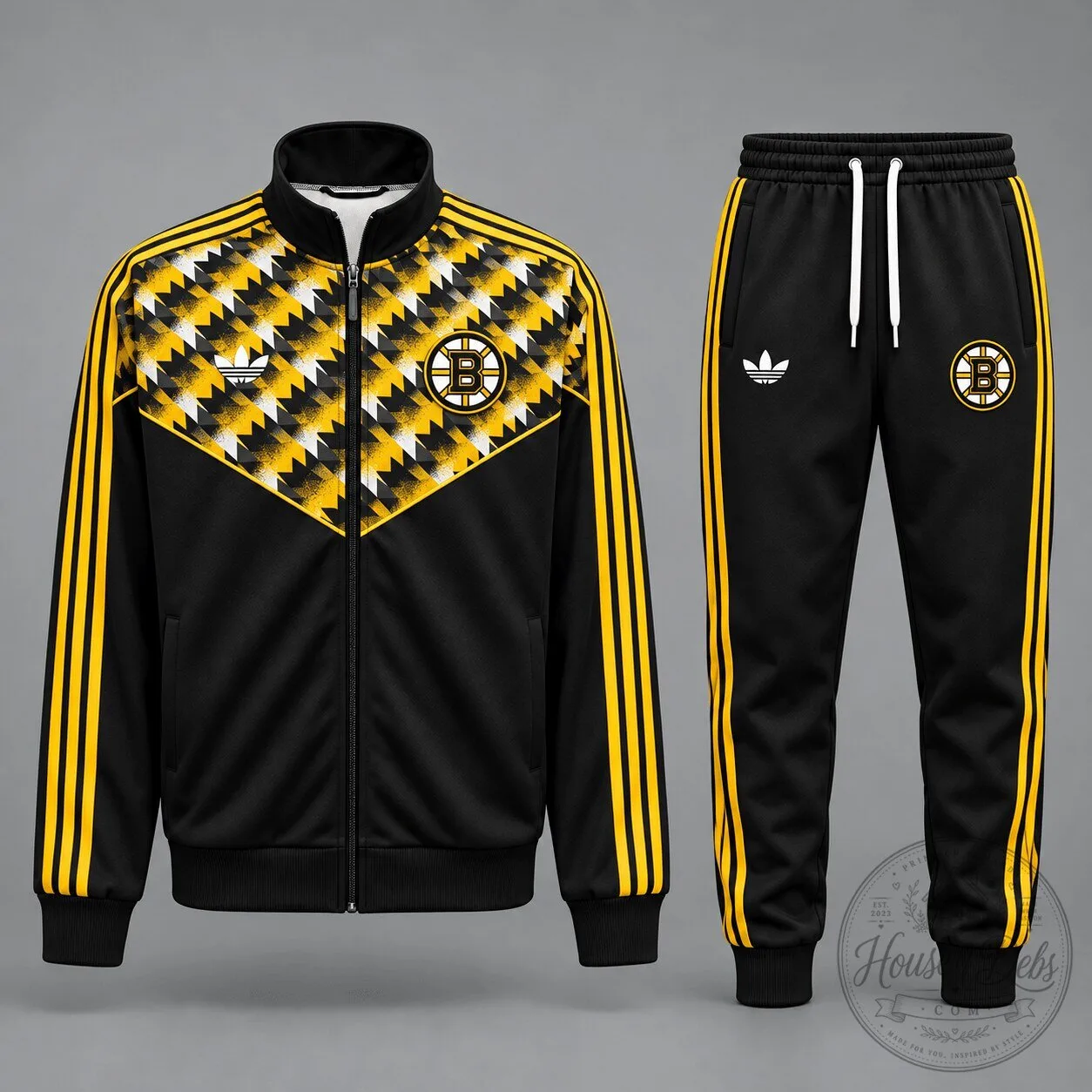 Boston Bruins National Hockey League Heritage Chevron Track Jacket