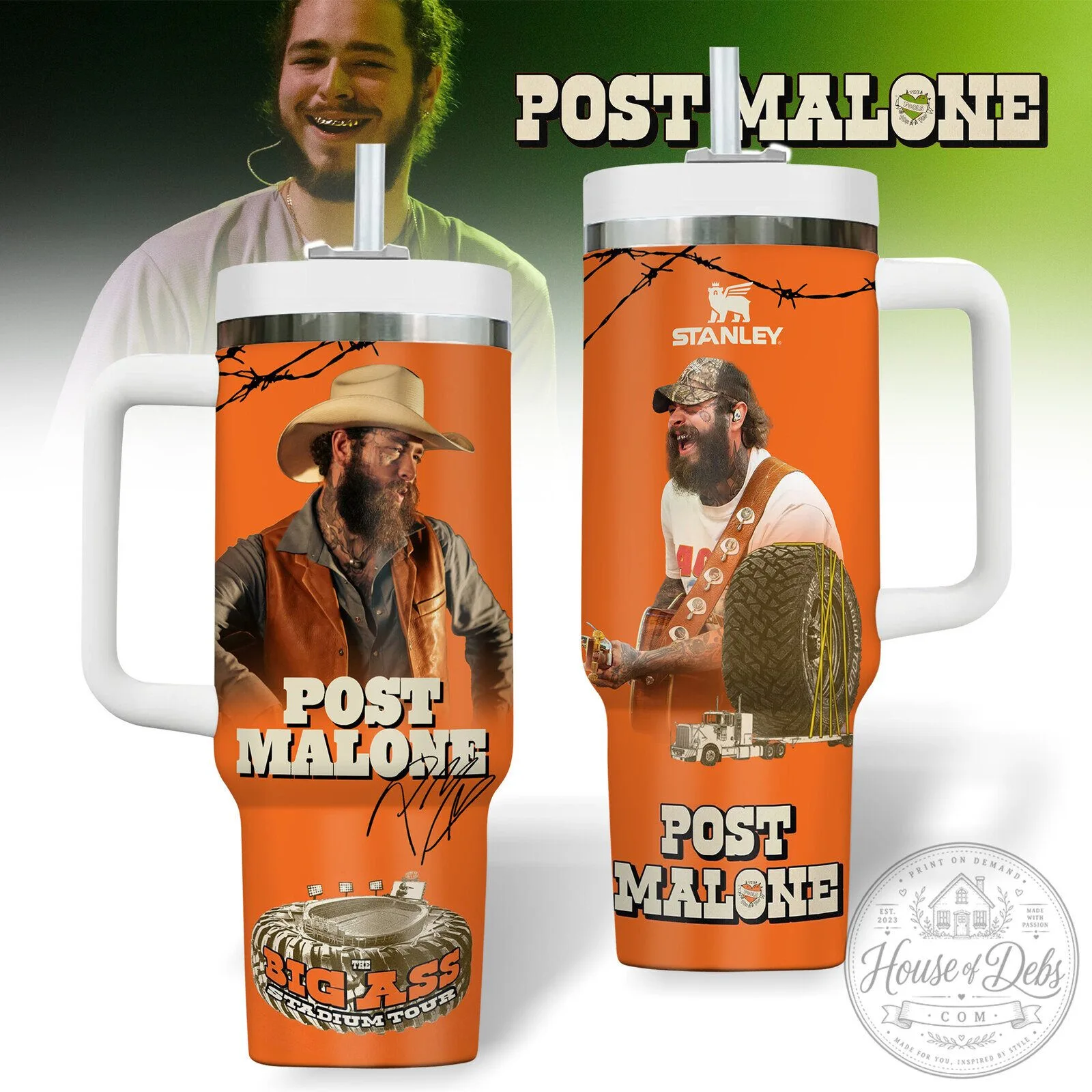 Post Malone Big Ass Stadium Tour Stanley Tumbler With Handle 1 Post Malone Big Ass Stadium Tour Stanley Tumbler With Handle