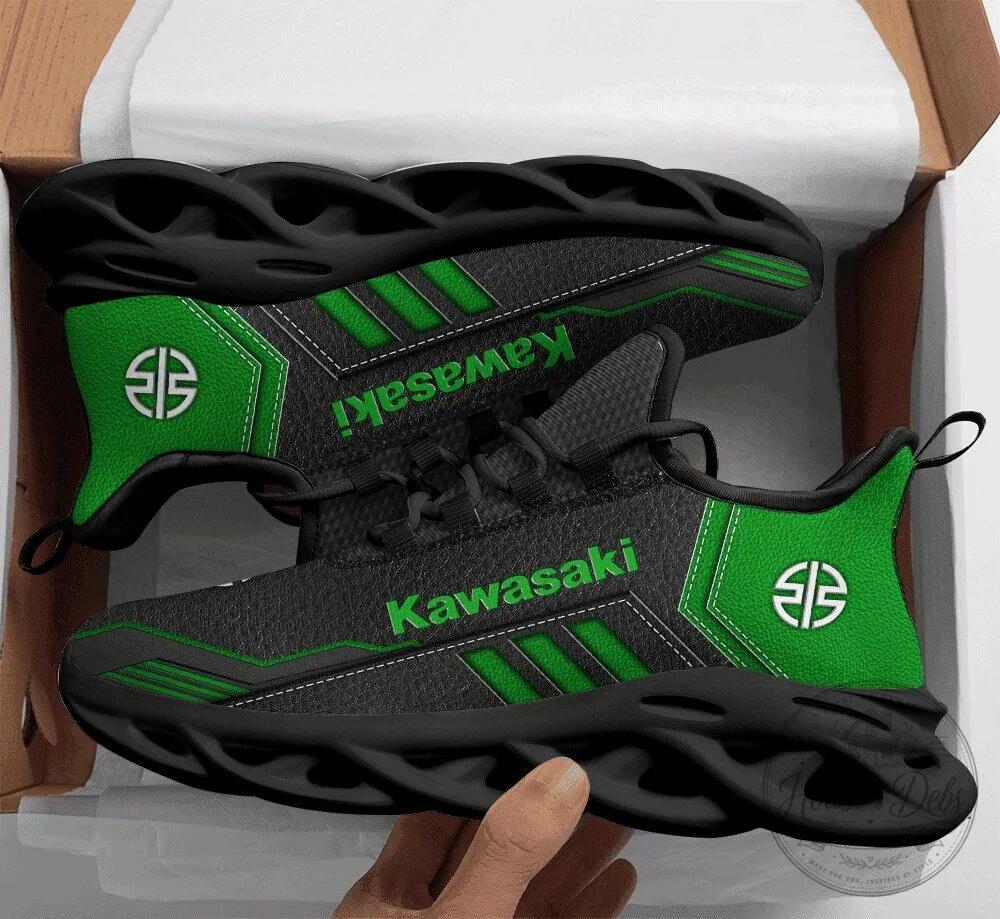 Kawasaki Motorcycle Racing Team Green and Black Limited Edition Shoes