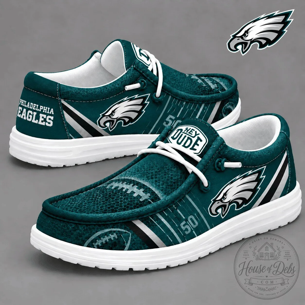Philadelphia Eagles NFL Football Team Logo Design Shoes