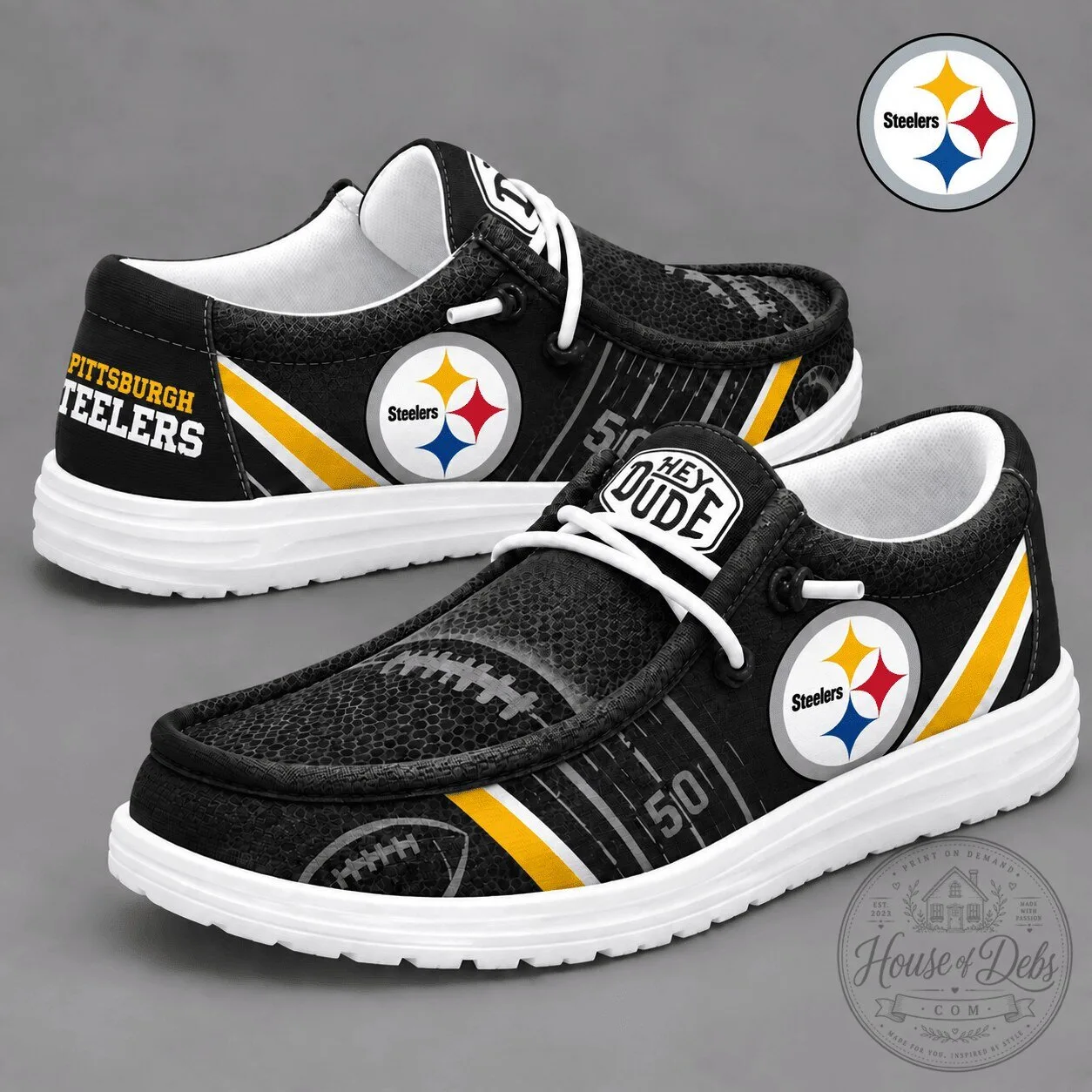 Pittsburgh Steelers Football Team Logo Black Loafer Shoes 1 Pittsburgh Steelers Football Team Logo Black Loafer Shoes