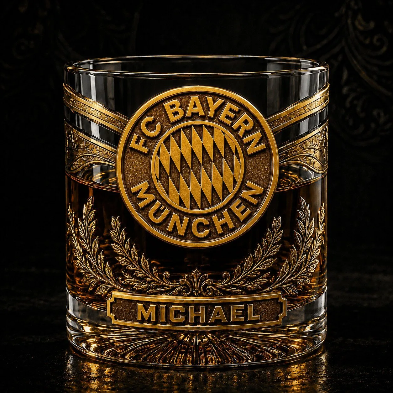 FC Bayern Munich Bundesliga Personalized Whiskey Glass for Football Fans