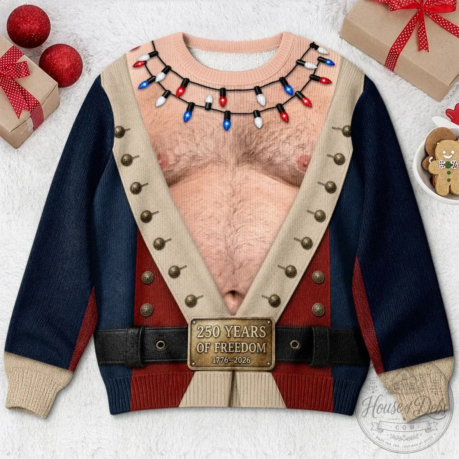 Funny Hairy Chest Christmas Lights Ugly Christmas Sweater 2 Funny Hairy Chest Christmas Lights Ugly Christmas Sweater