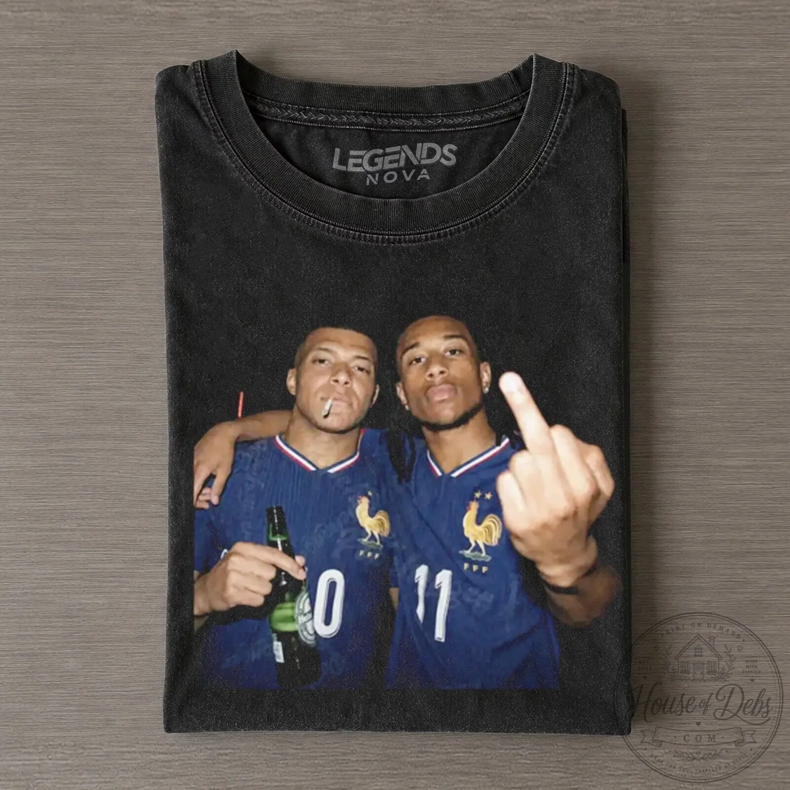 France Football Team T-Shirt featuring Ousmane Dembélé and Kylian Mbappé