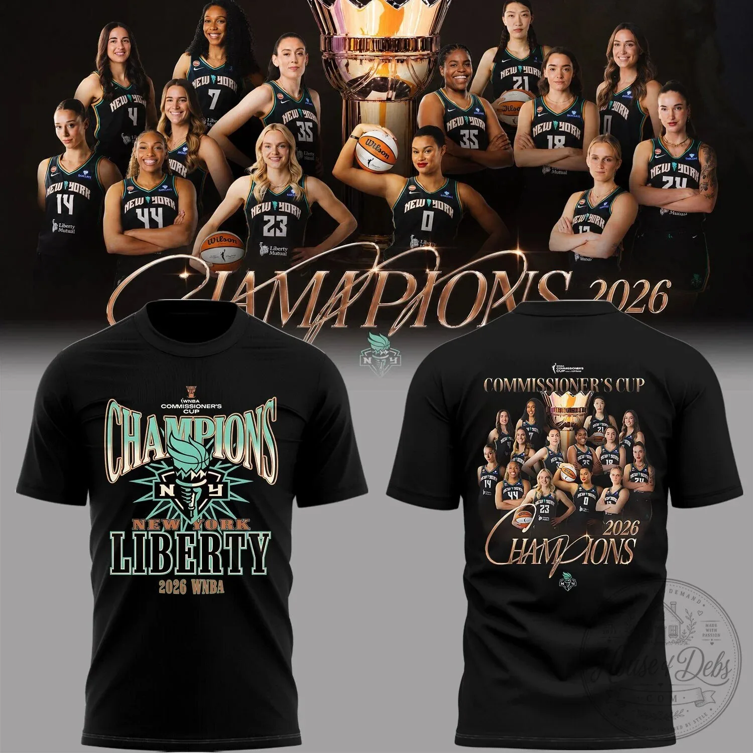 New York Liberty 2026 WNBA Commissioner's Cup Champions Basketball T-Shirt