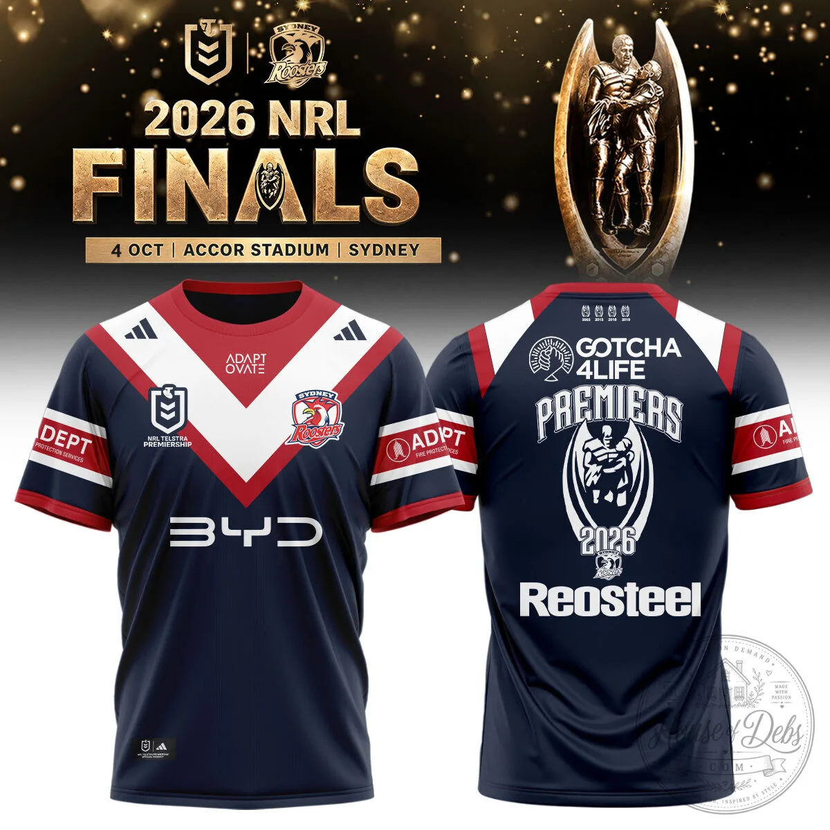 Sydney Roosters 2026 NRL Finals Premiership Rugby Football Jersey