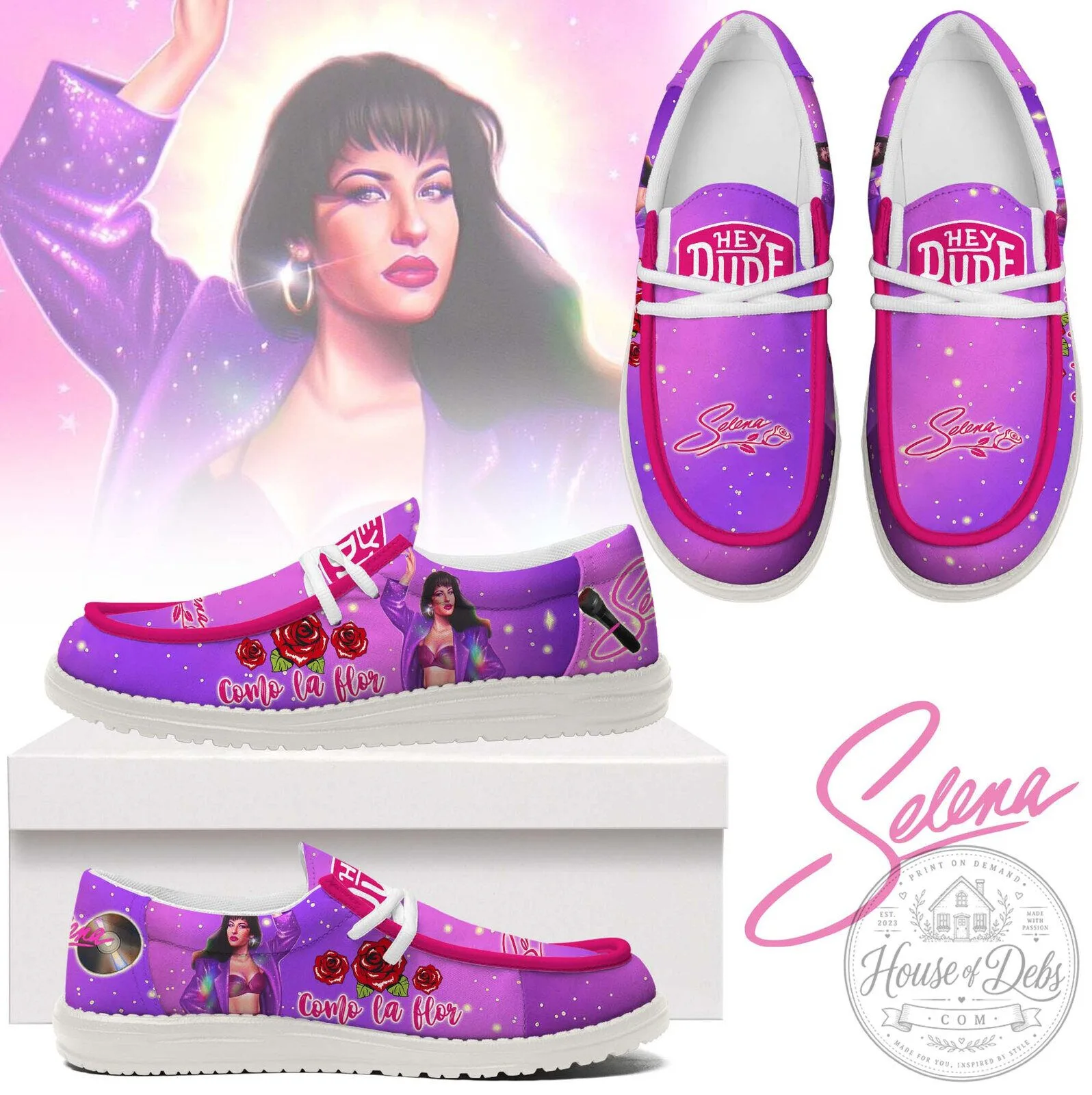 Selena Quintanilla Perez Como La Flor Hey Dude Style Loafer Shoes