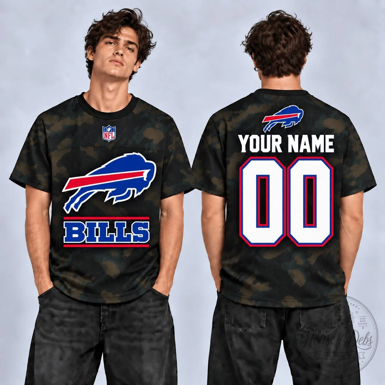 Buffalo Bills Personalized Custom Name and Number Camouflage Football Jersey