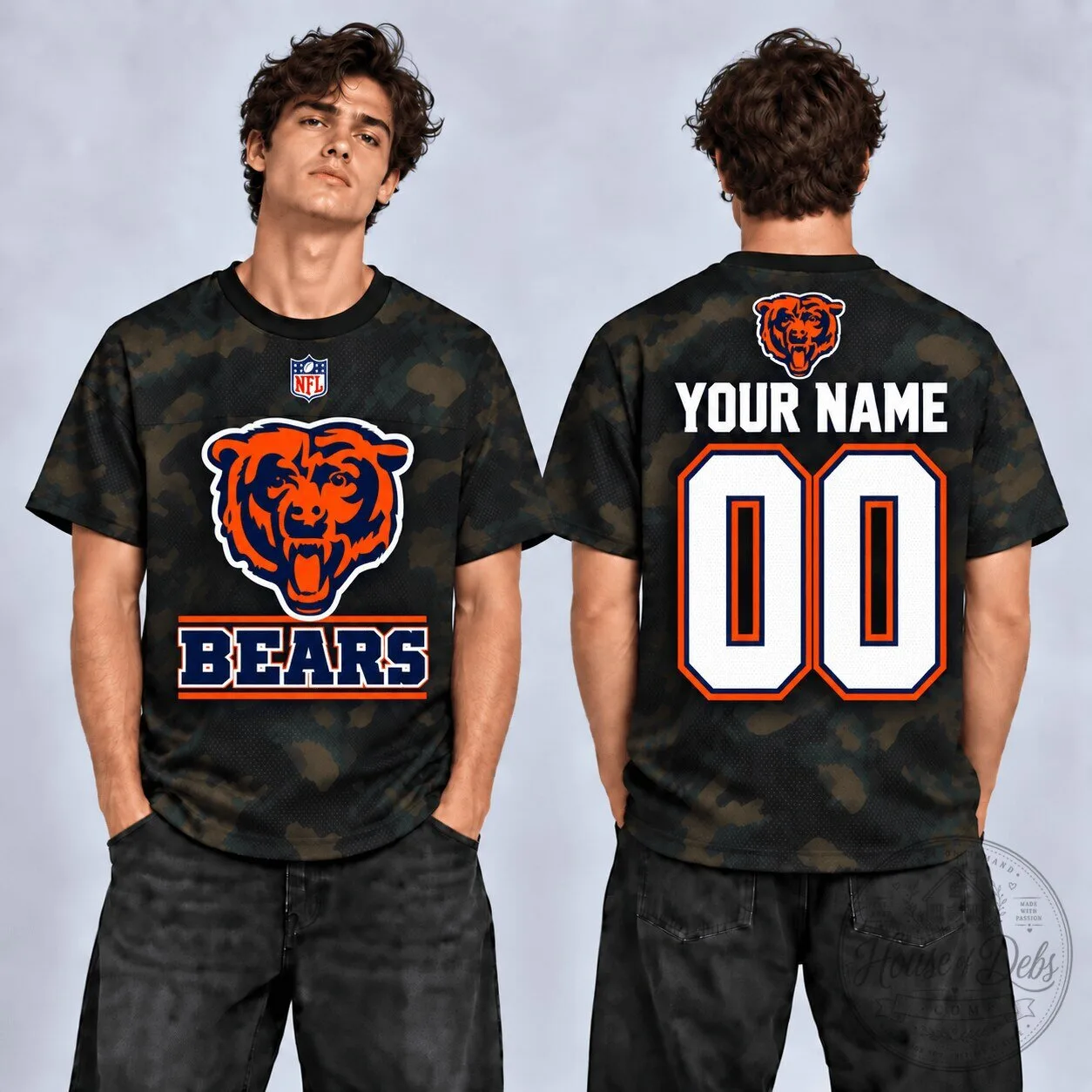 Chicago Bears Personalized Custom Name and Number Camouflage Football Jersey