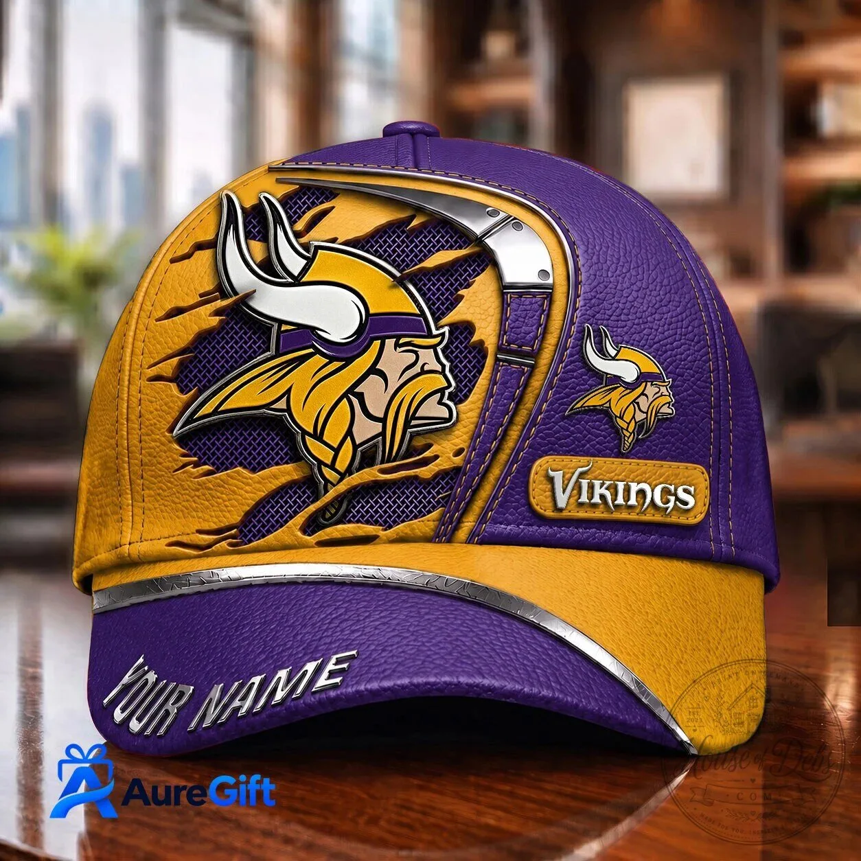 Minnesota Vikings Personalized Football Team Baseball Cap Hat