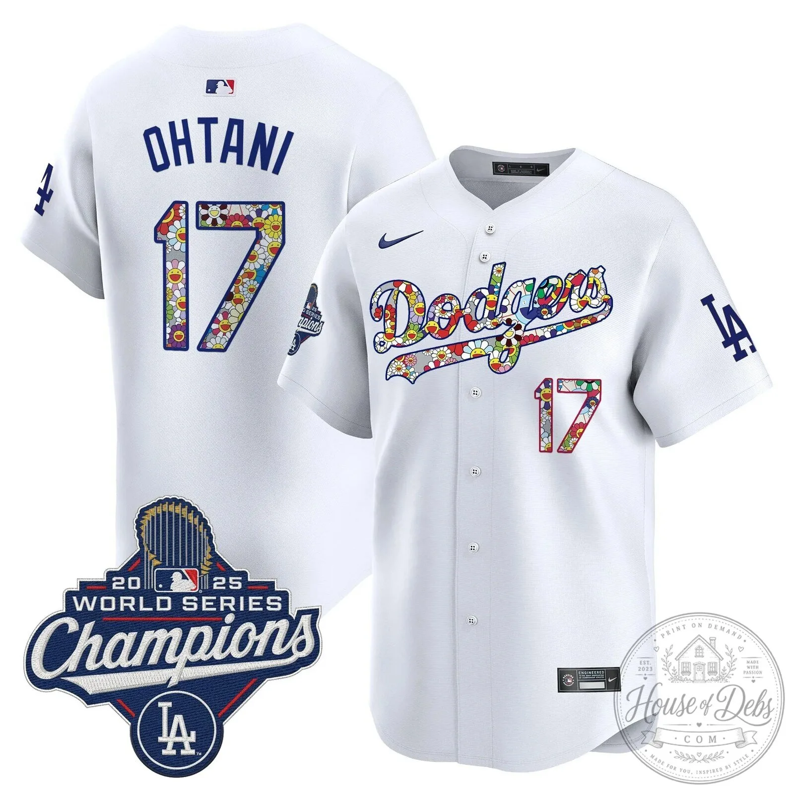 Takashi Murakami Los Angeles Dodgers Shohei Ohtani World Series Champions Baseball Jersey