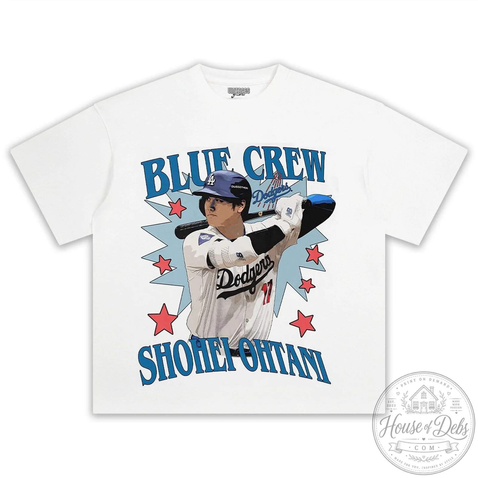Shohei Ohtani Blue Crew Los Angeles Dodgers Baseball T-Shirt