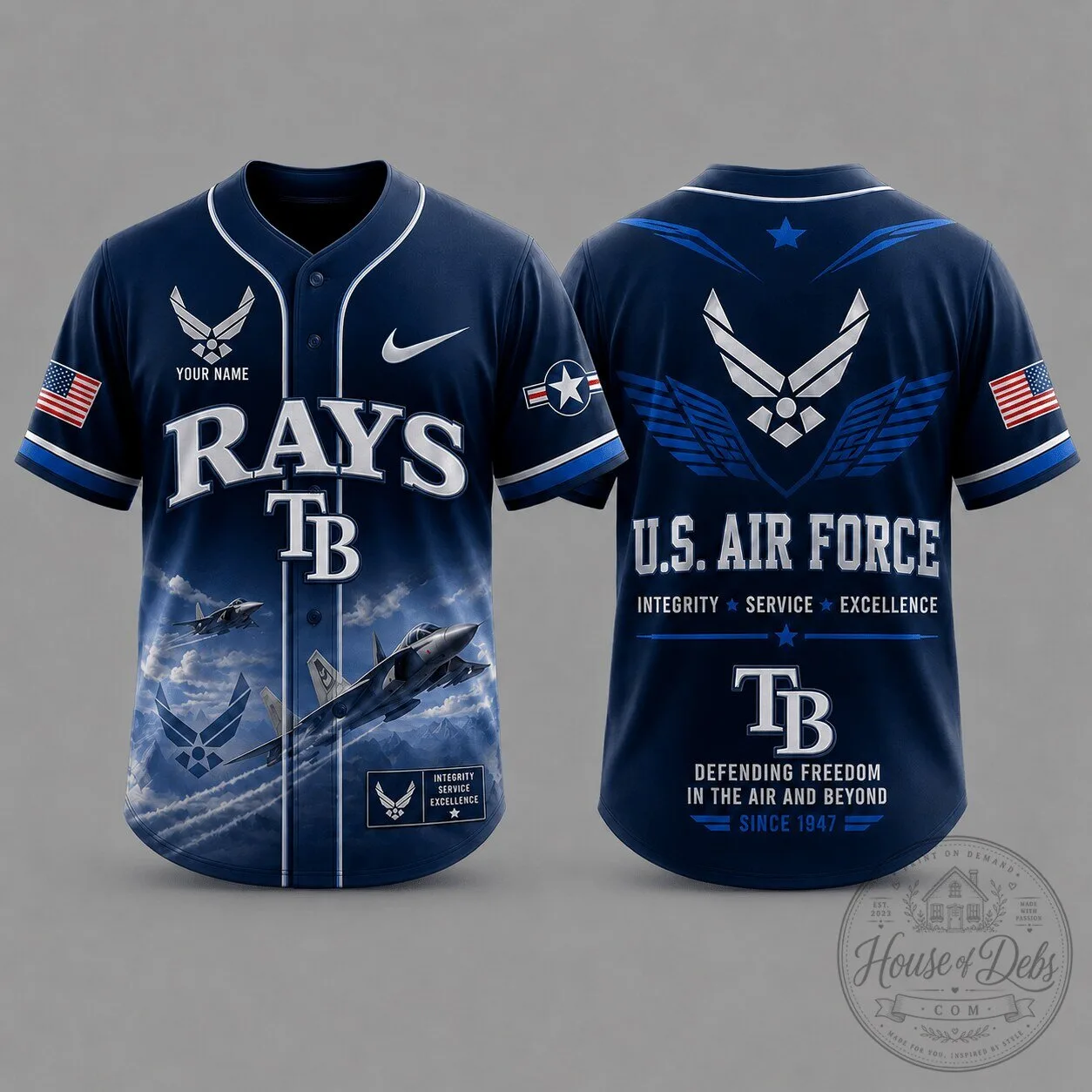 Tampa Bay Rays Baseball United States Air Force Tribute Jersey
