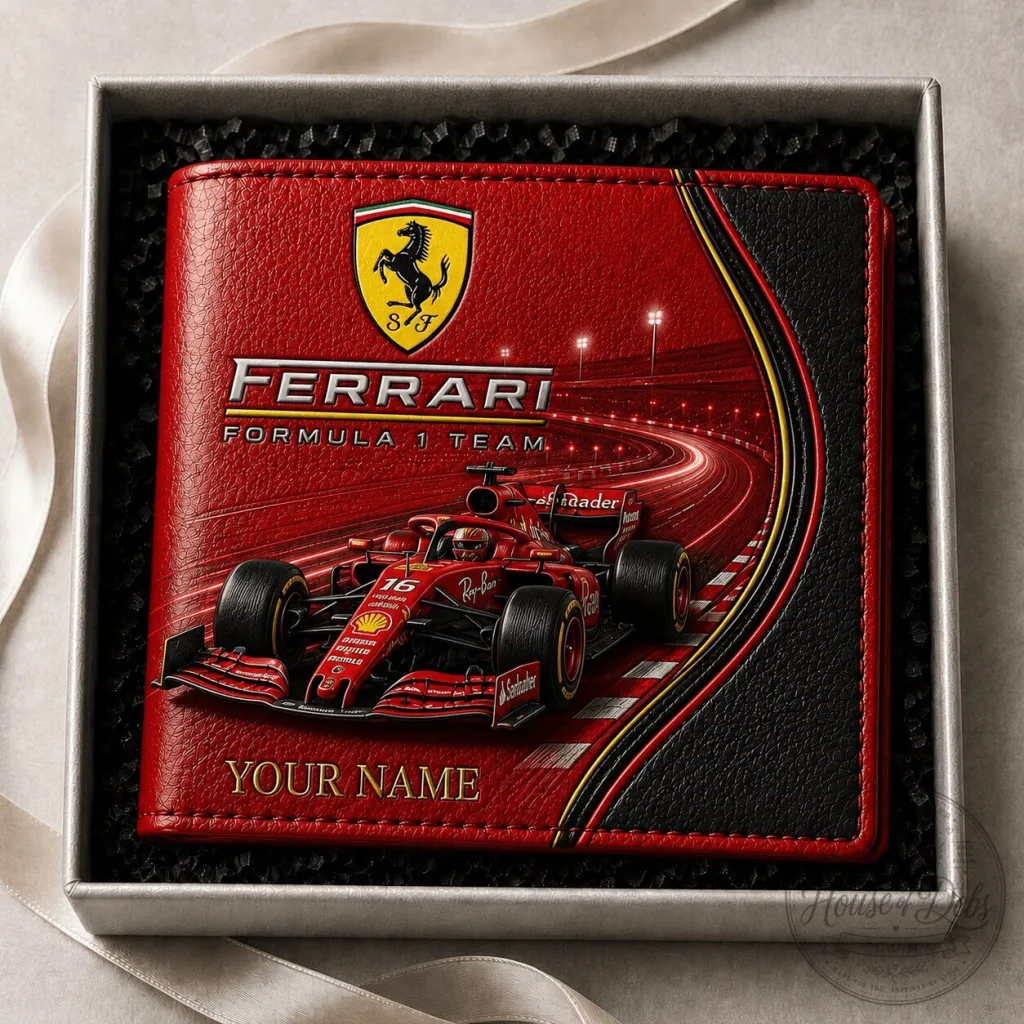 Ferrari Formula 1 Team Racing Car Personalized Leather Wallet Ferrari Formula 1 Team Racing Car Personalized Leather Wallet