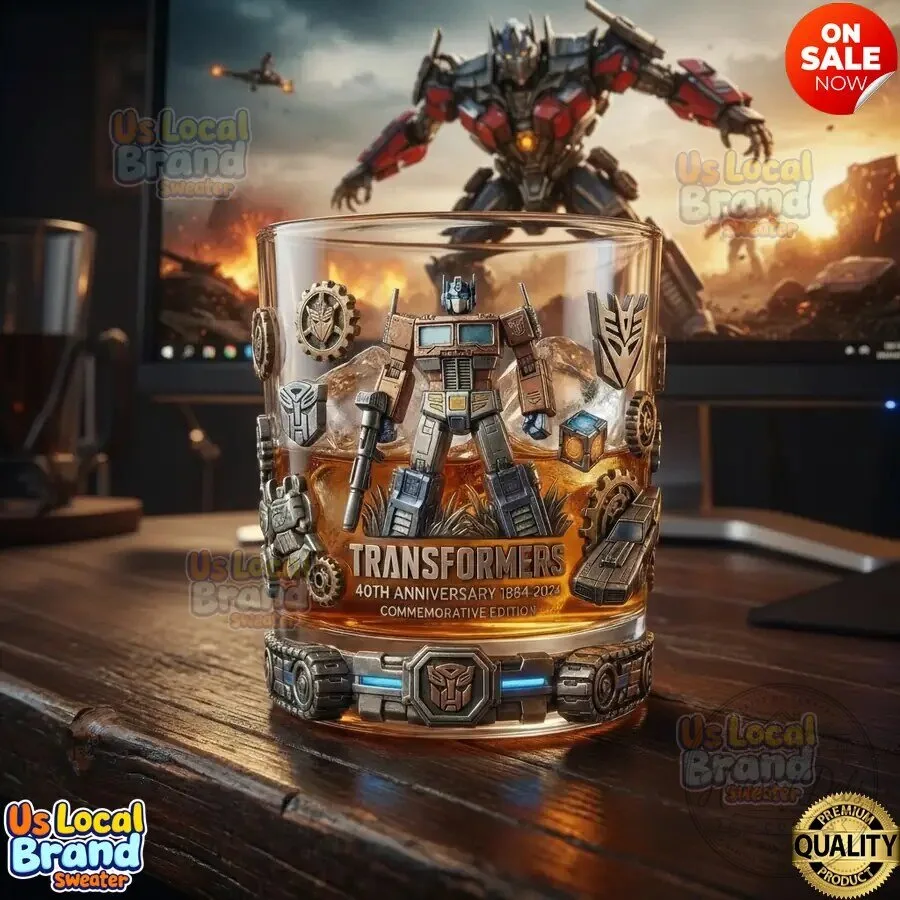 Transformers 40th Anniversary Commemorative Edition Whiskey Drinking Glass