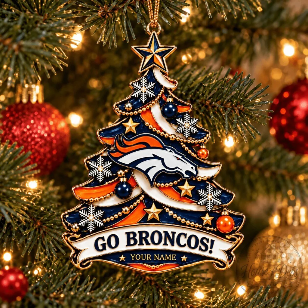Denver Broncos Christmas Tree Ornament Custom Name Denver Broncos Christmas Tree Ornament Custom Name