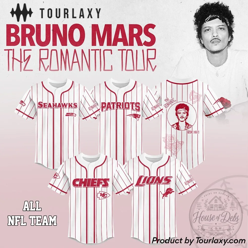 Baseball Jersey for Bruno Mars' Romantic Tour