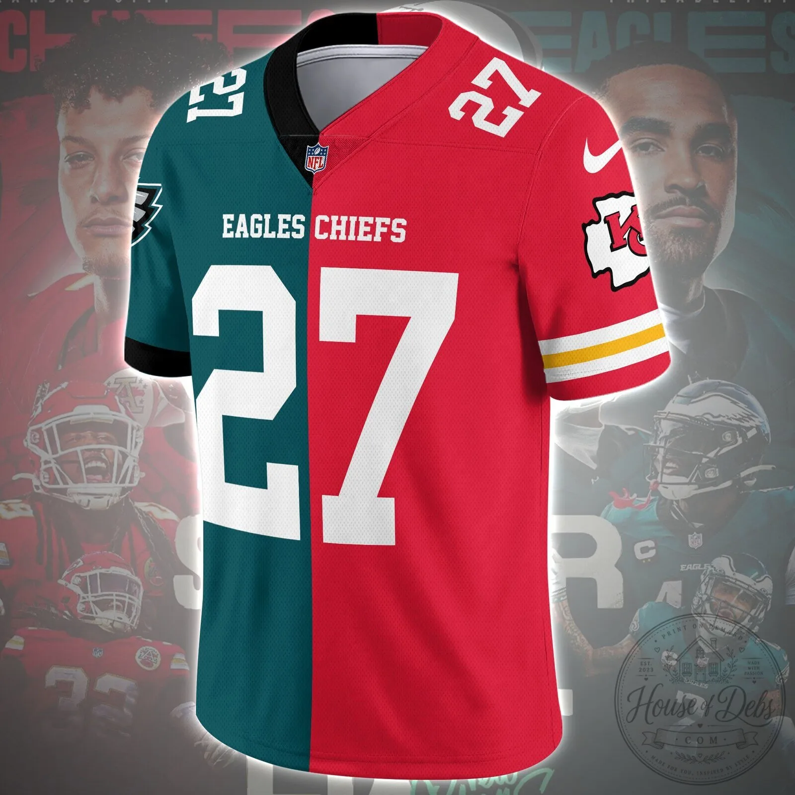 Eagles Football And Chiefs Super Bowl LVII Commemorative Jersey 9 Eagles Football And Chiefs Super Bowl LVII Commemorative Jersey