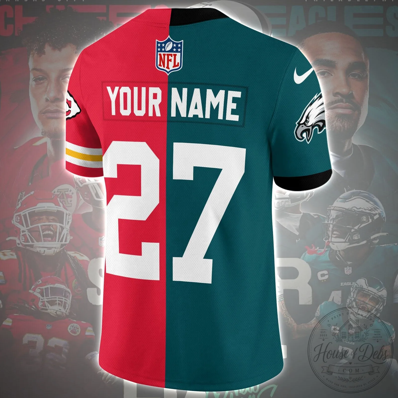 Eagles Football And Chiefs Super Bowl LVII Commemorative Jersey 10 Eagles Football And Chiefs Super Bowl LVII Commemorative Jersey