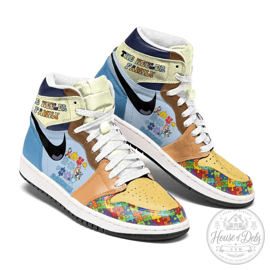 Personalized Autism Awareness Bluey High Top Sneakers for The Keeler Family 9 Personalized Autism Awareness Bluey High Top Sneakers for The Keeler Family