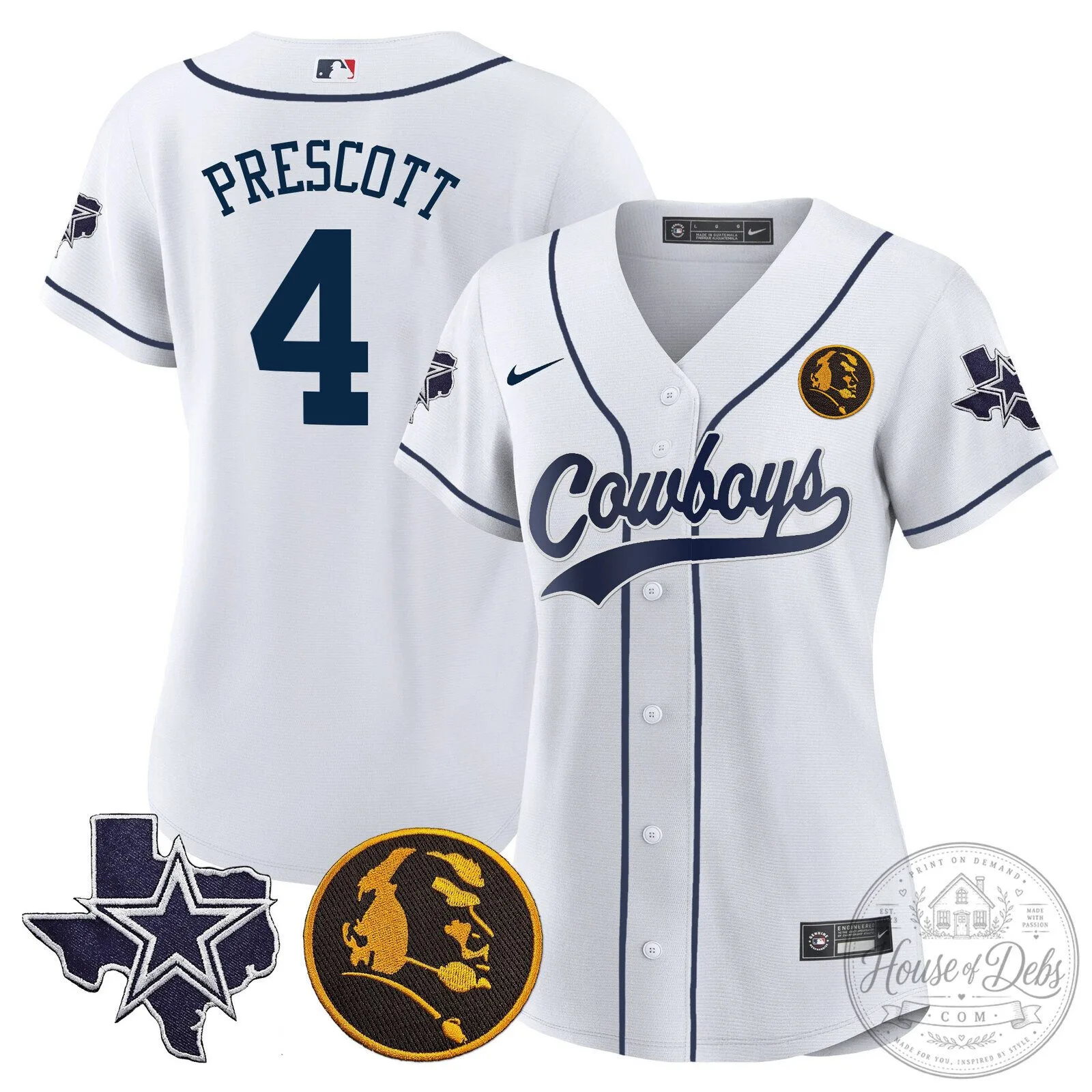 Dallas Cowboys Micah Parsons Number 11 White Women's Baseball Jersey 44 Dallas Cowboys Micah Parsons Number 11 White Women