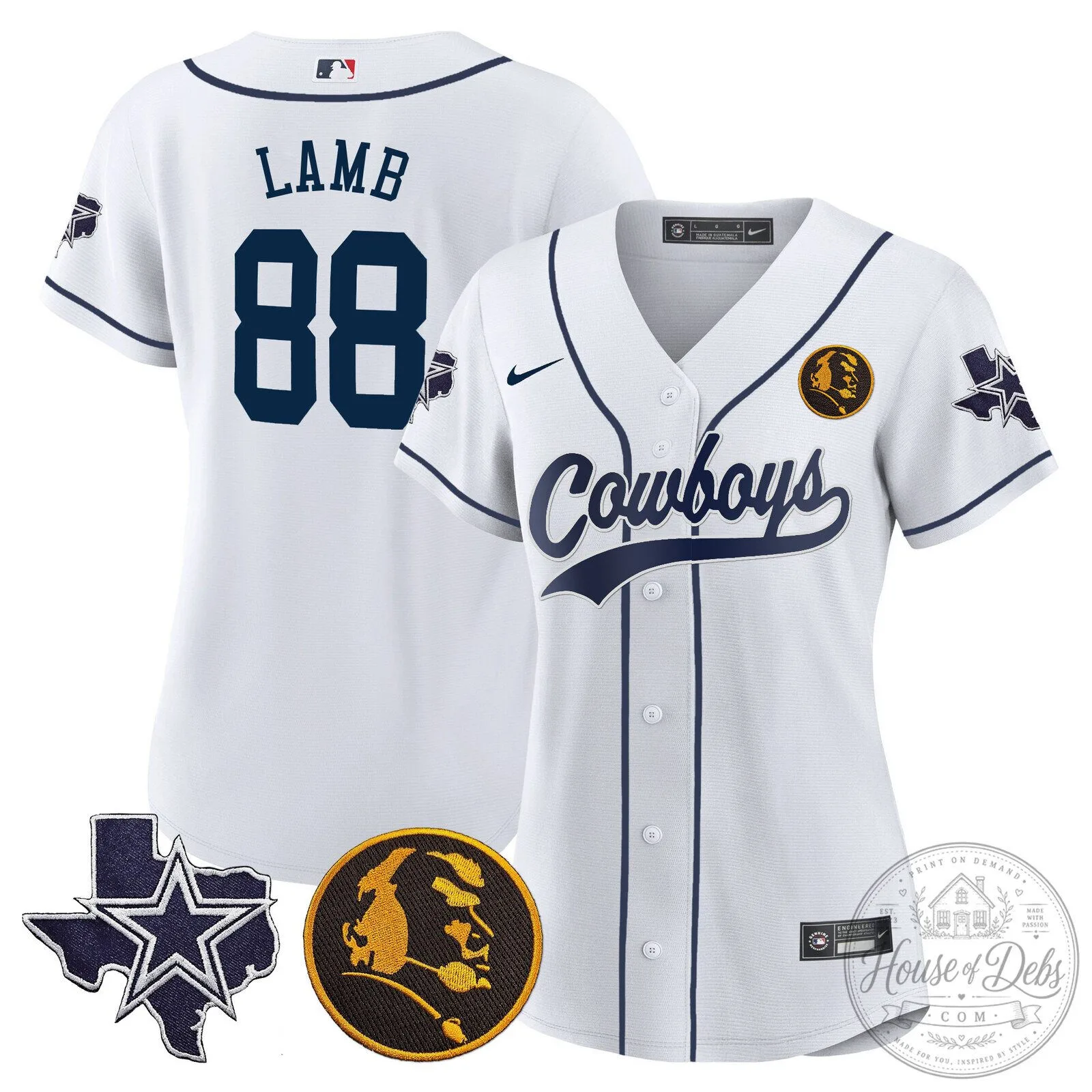 Dallas Cowboys Micah Parsons Number 11 White Women's Baseball Jersey 45 Dallas Cowboys Micah Parsons Number 11 White Women