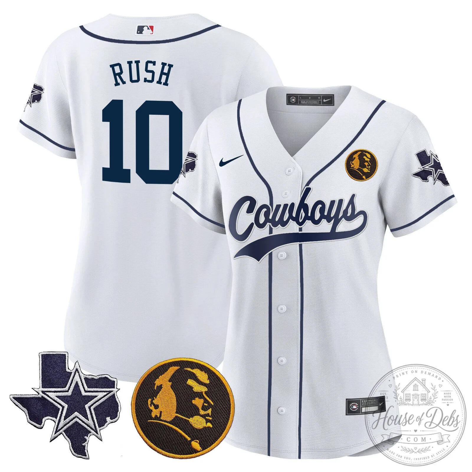 Dallas Cowboys Micah Parsons Number 11 White Women's Baseball Jersey 48 Dallas Cowboys Micah Parsons Number 11 White Women