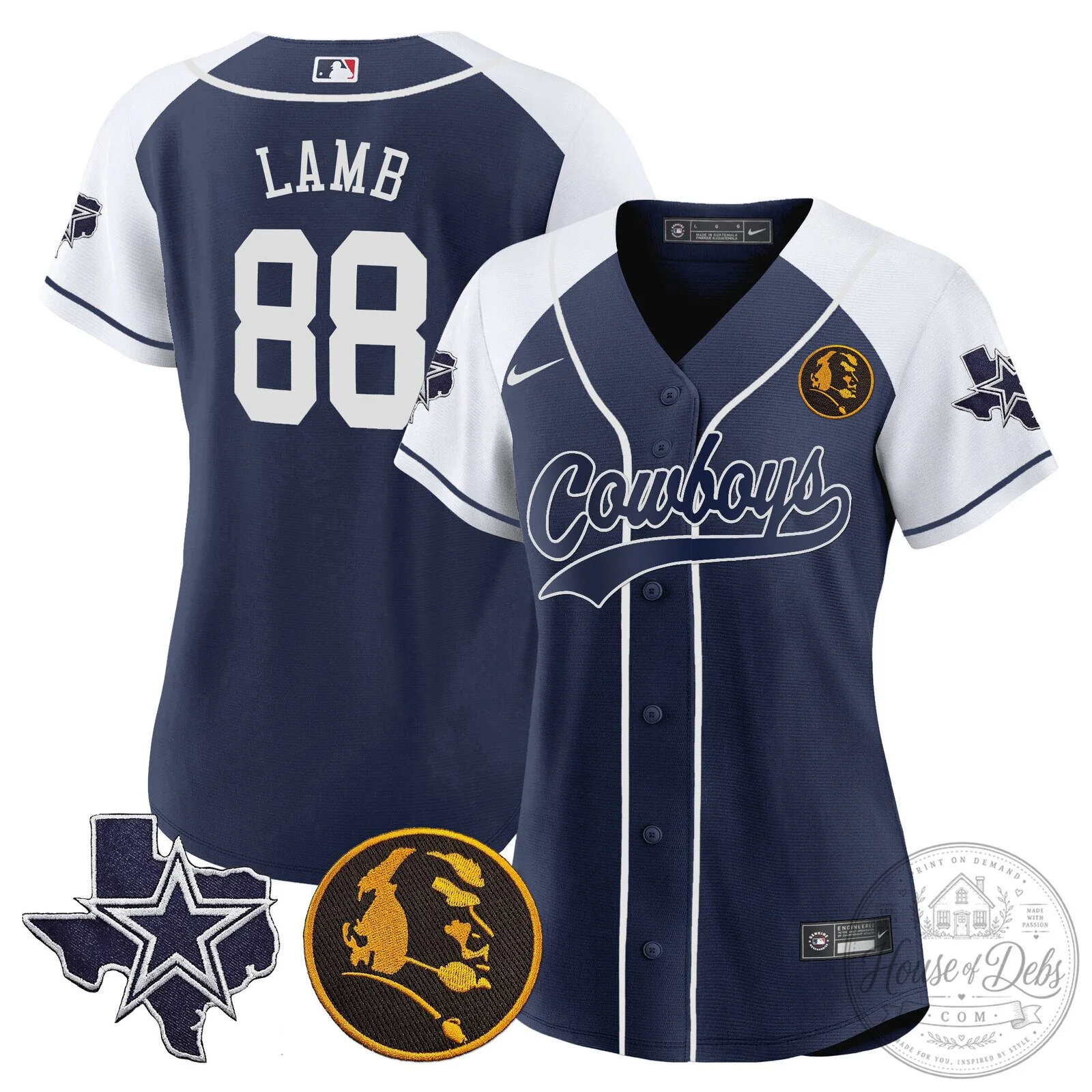Dallas Cowboys Micah Parsons Number 11 White Women's Baseball Jersey 61 Dallas Cowboys Micah Parsons Number 11 White Women