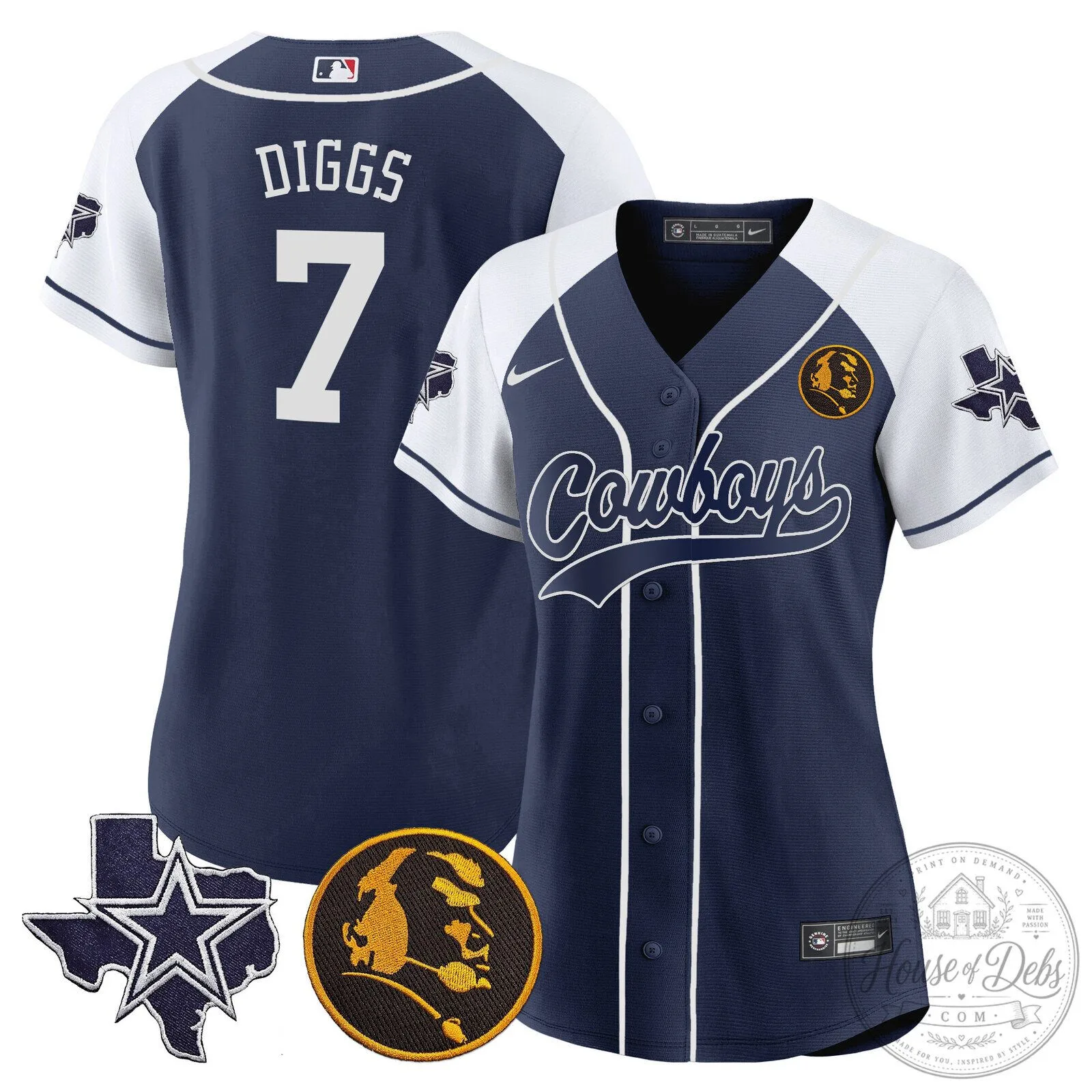 Dallas Cowboys Micah Parsons Number 11 White Women's Baseball Jersey 62 Dallas Cowboys Micah Parsons Number 11 White Women