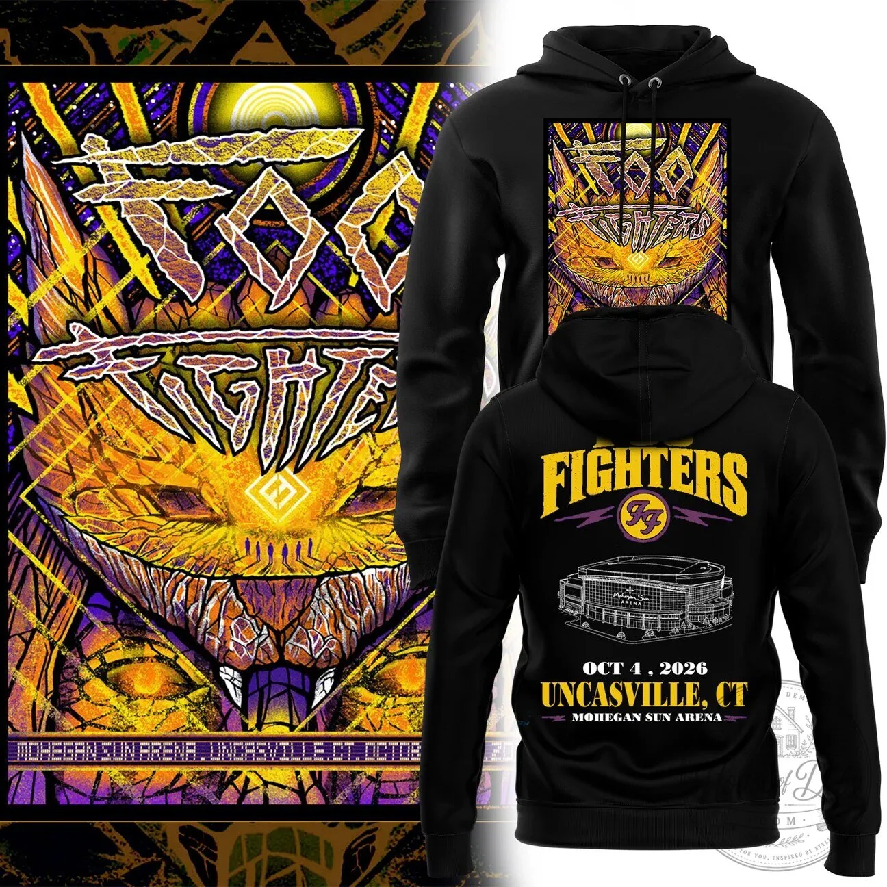 Foo Fighters Mohegan Sun Arena Uncasville Connecticut October 2026 Concert Tour Hoodie