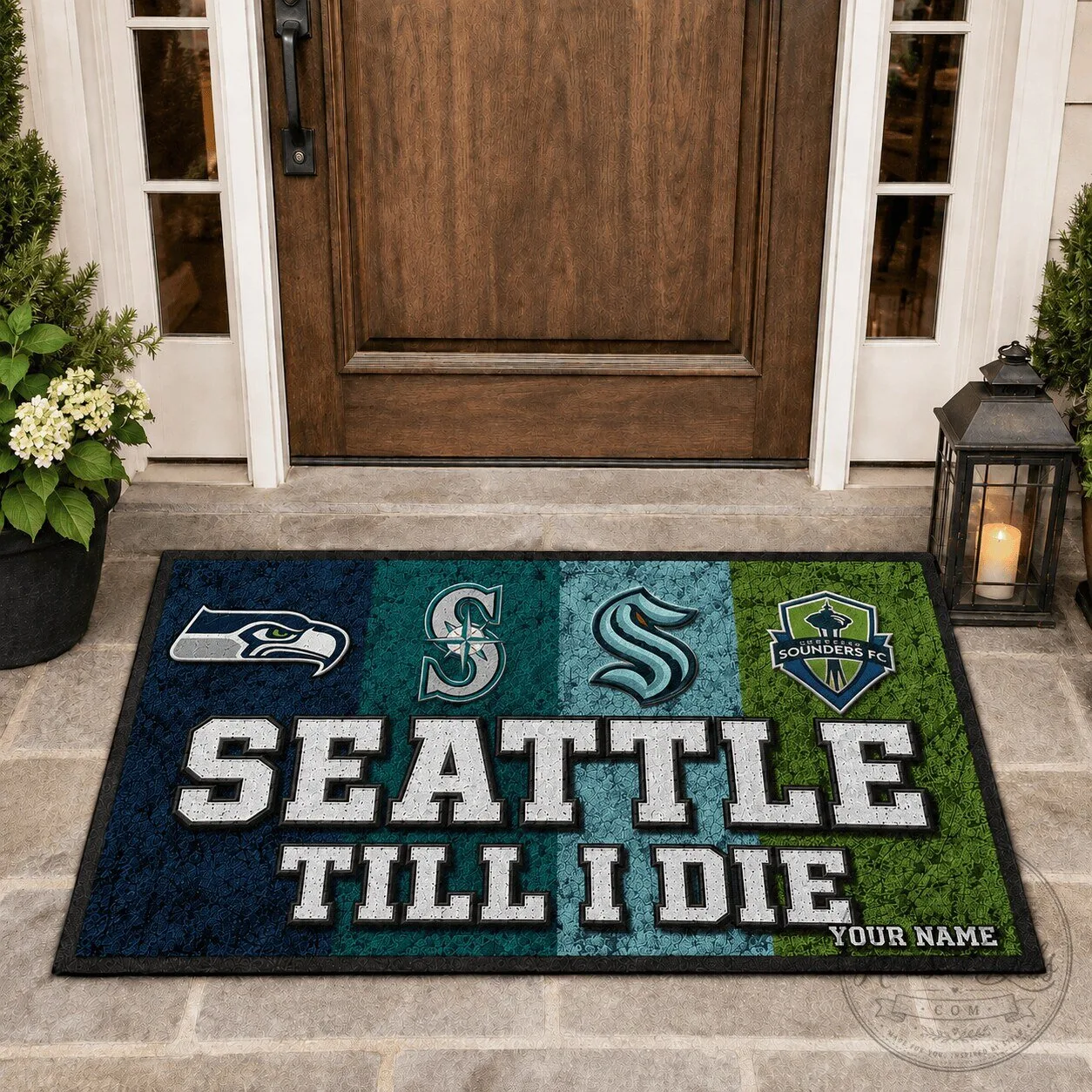 Seattle Sports Teams Personalized Doormat